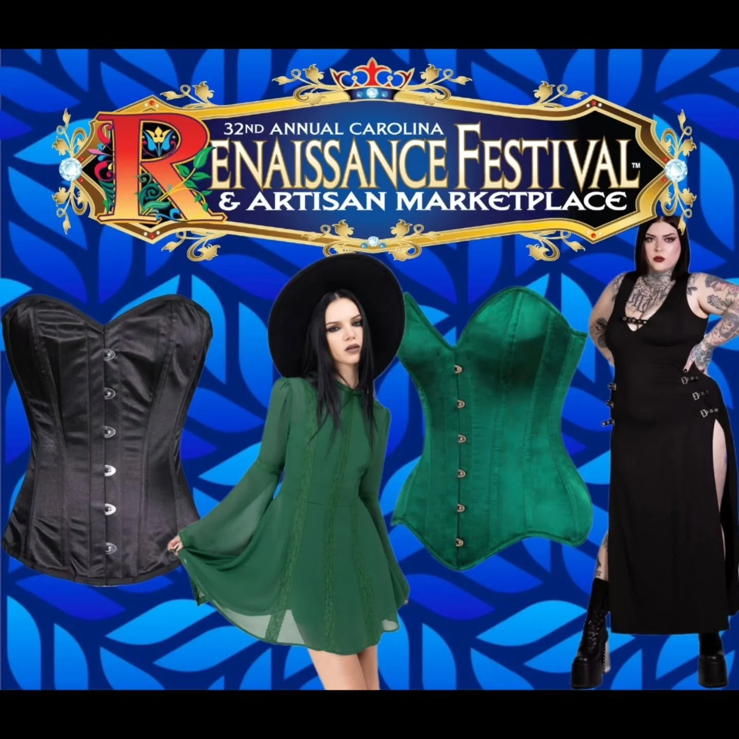 Need an outfit for Renn Faire? Curiouser &amp; Curiouser AVL would LOVE to help! We have tons of great options in the store to make your outfit dreams a reality! Corsets, tights, lots of items with belle sleeves! The possibilities are endless! ✨️ 

.