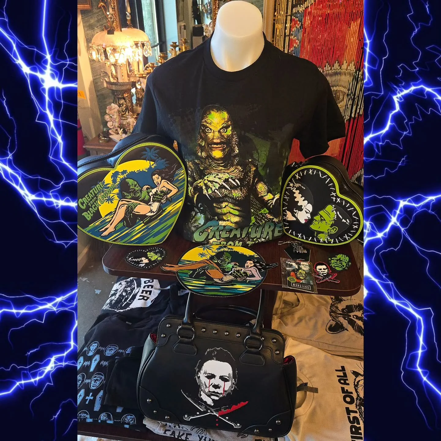 New classic horror merch hitting the floor today at Boutique Royale! 💚 we love our classic monsters and so do our customers! 🔪 
.
.
.
.
.
.
.
.
.
.
.
.
.
.
.
.
.
.
#universalmonsters #classichorror #instahorror #ghoulfriends #girlswholovehorror #mi