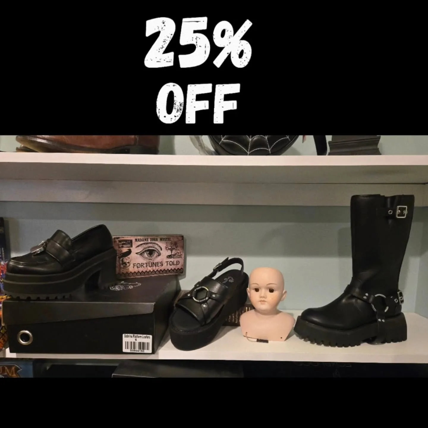 Take 25% off all Foxblood shoes at Curiouser &amp; Curiouser Boutique! 🌟 
  Located at 117 Sweeten creek road in Asheville 
.
.
.
.
.
.
.
.
.
.
.
.
.
.
#keepashevilleweird
#downtownasheville #keepashevilleweird #foxblood #gothshoes