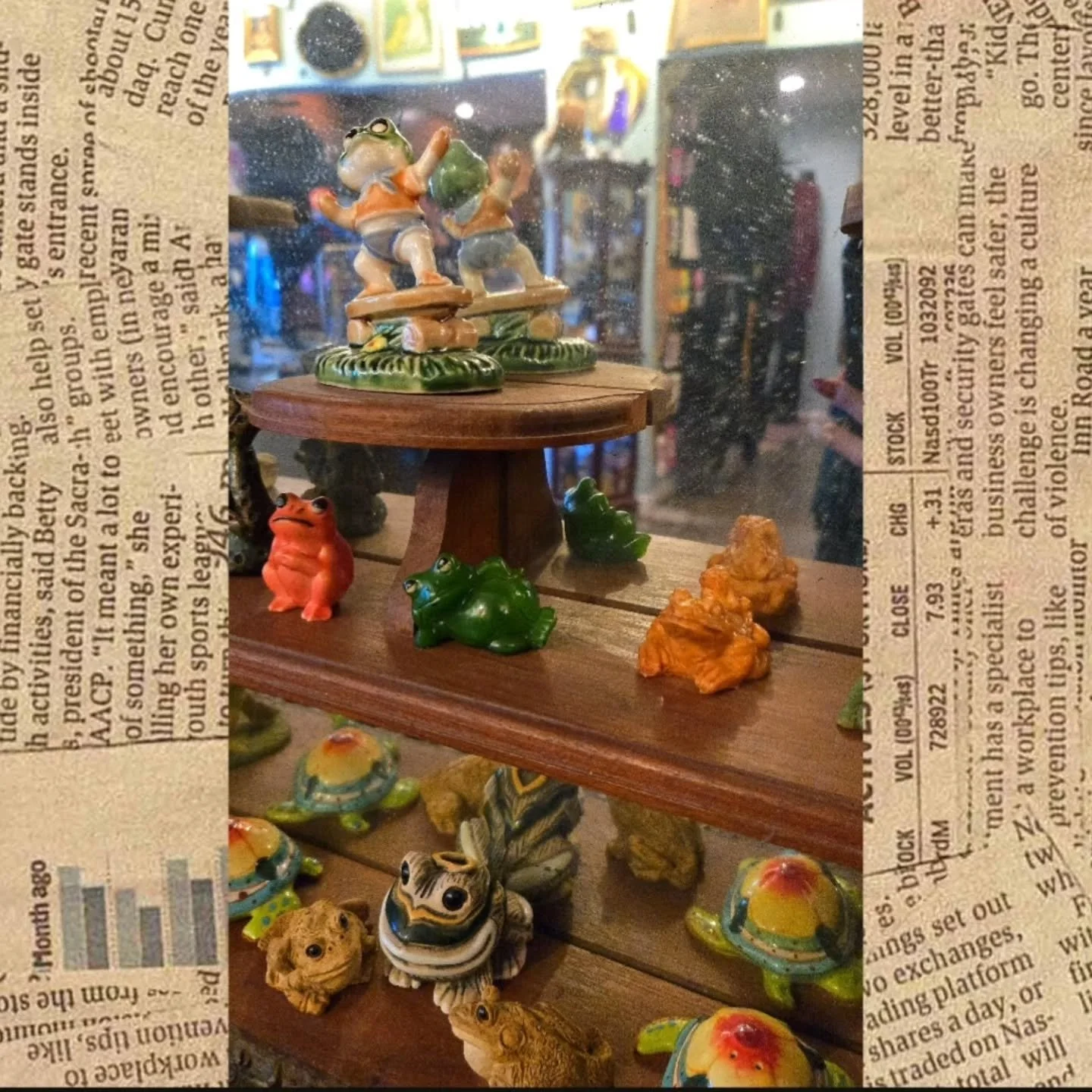 🐸 @batcountryvintage just brought in a collection of vintage frogs! Come see them at Curiouser &amp; Curiouser AVL! 
Located at 117 Sweeten Creek Road in Asheville!