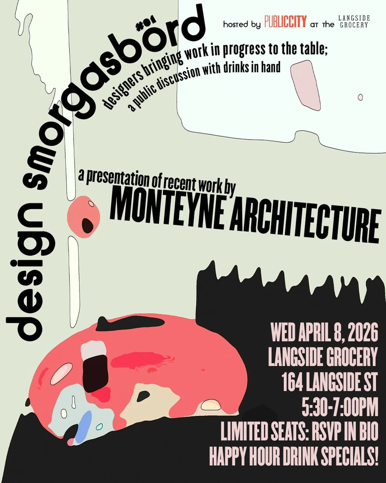 Introducing the inaugural presentation in our new event series, Design Smorgasbord at Langside Grocery, hosted by Public City. 

Tom Monteyne of Monteyne Architecture will present recent work in an open forum welcoming questions, ideas, and dialogue 