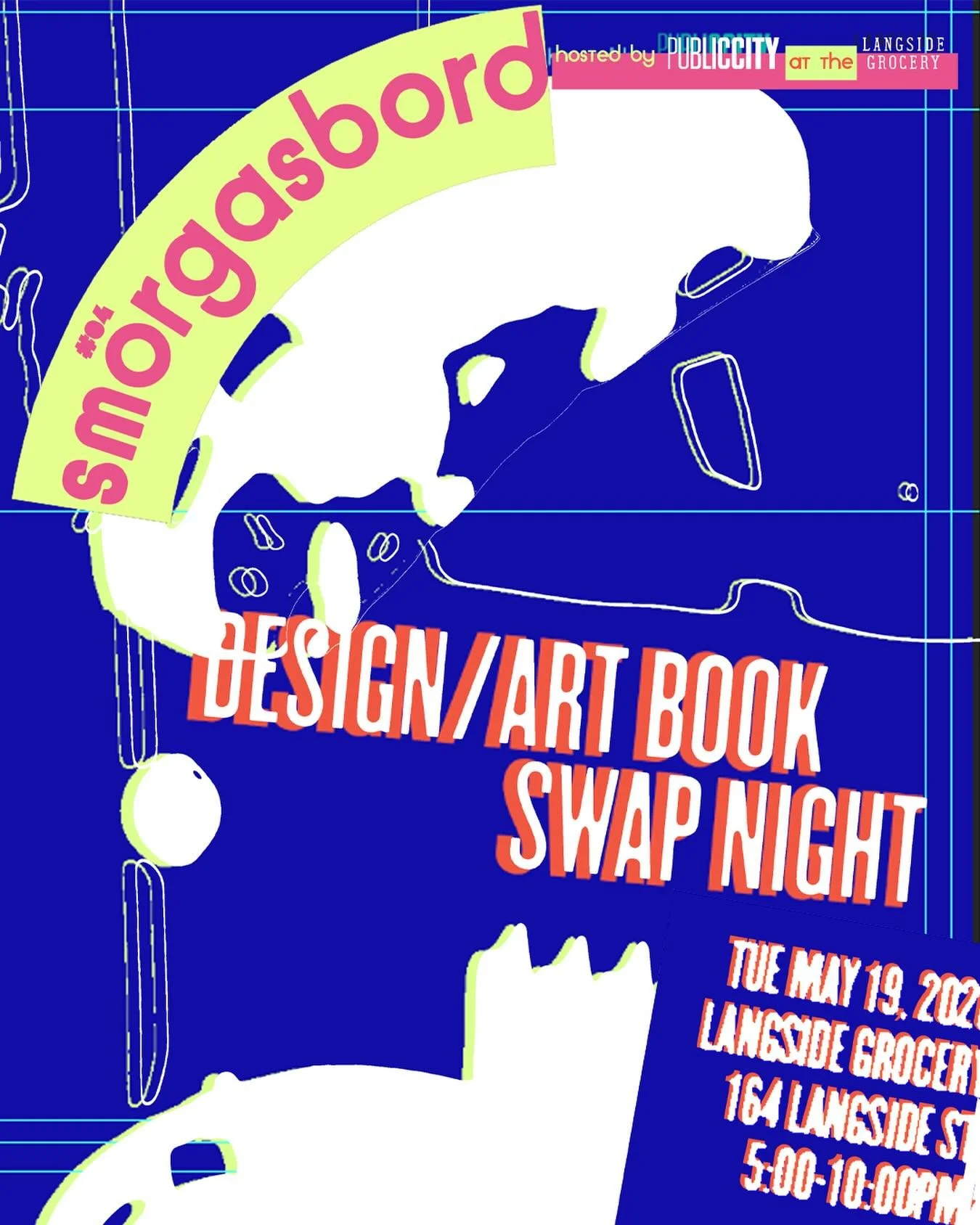 Something a little different for number 4. Give your studio shelves and coffee table a refresh: bring your pre-loved design and art books and swap them for something new!  The trading floor will be open from 5:00-10:00, out on the patio, weather perm