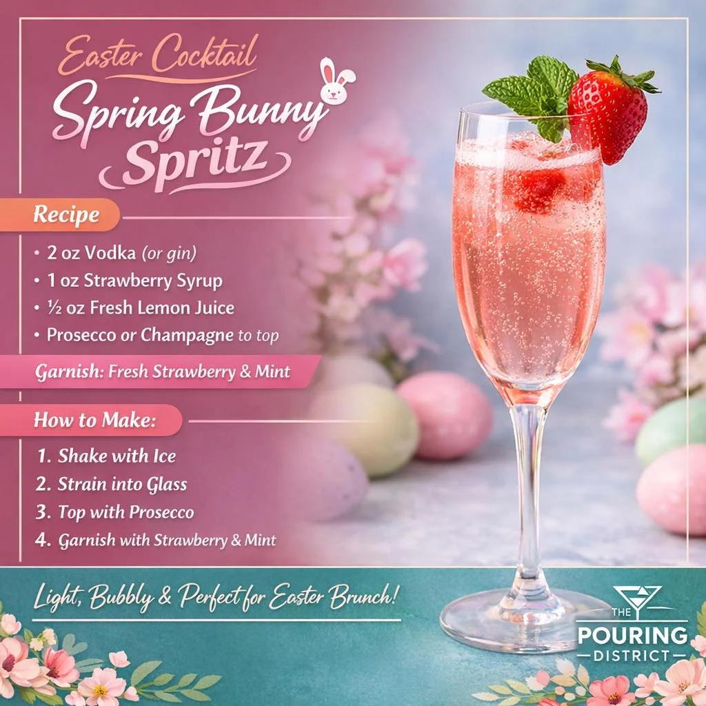 Your Easter cocktail just got an upgrade 🐣🌸

Meet the Spring Bunny Spritz 🍓🥂
Light, bubbly, and just the right amount of sweet.

Perfect for brunches, showers, weddings, or any celebration that calls for something special ✨

Ready to elevate your