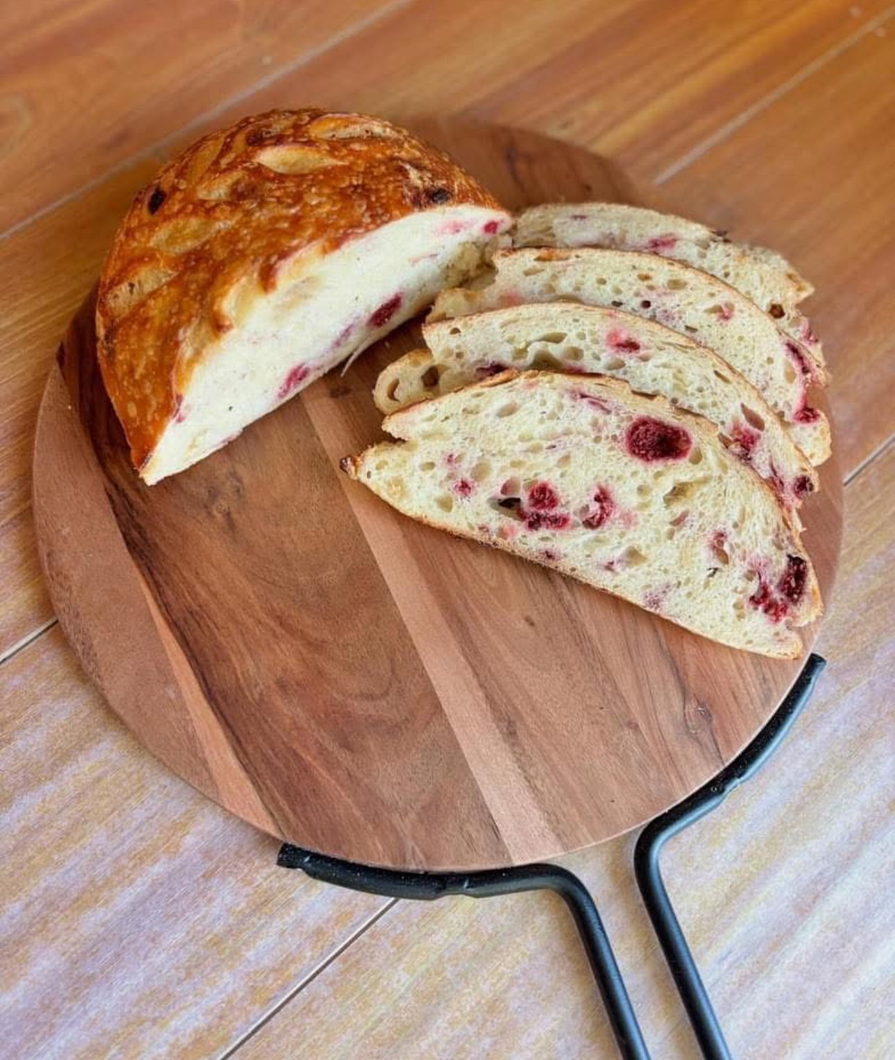 Raspberry White Chocolate Sourdough Loaf