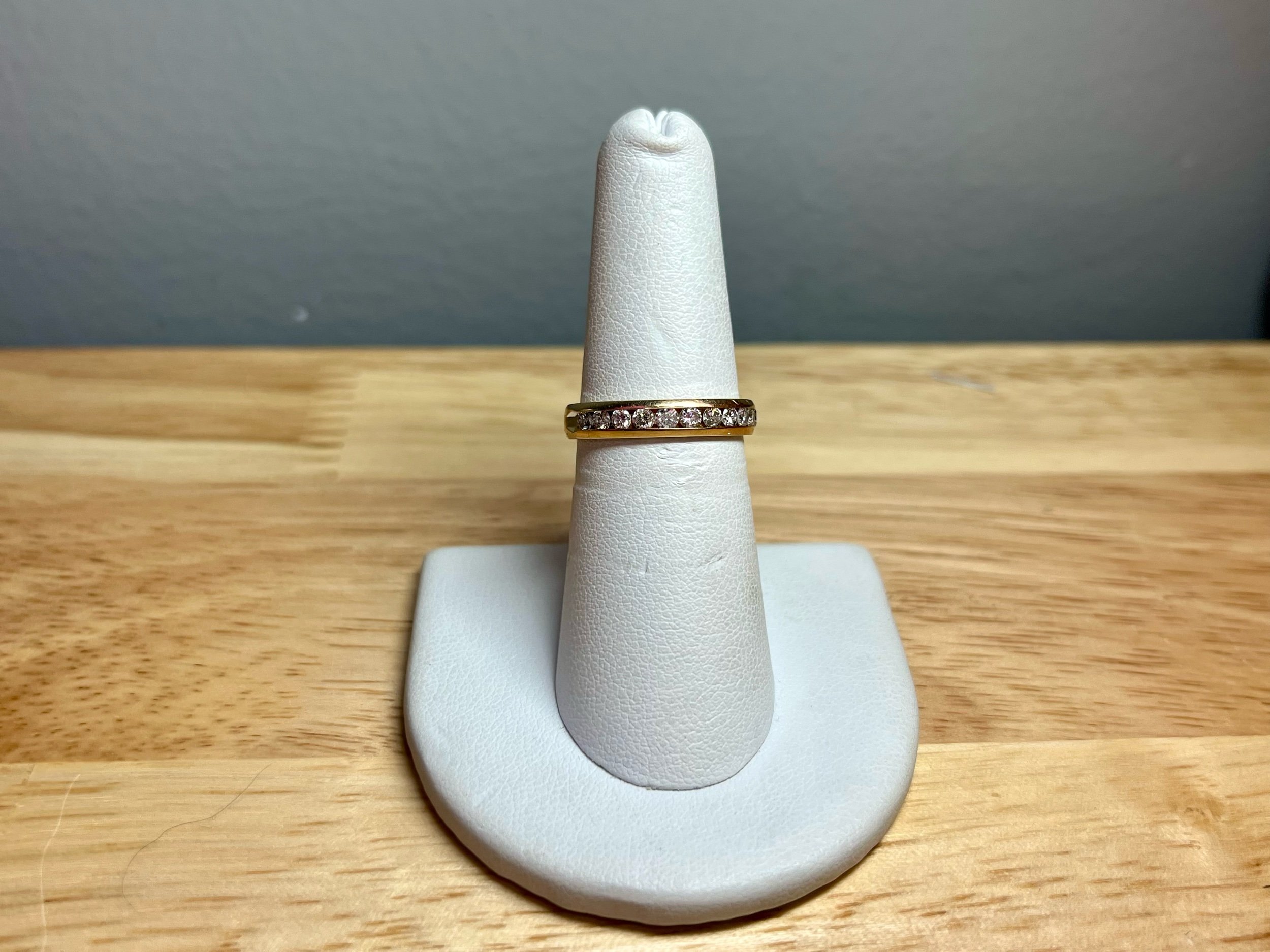 14K Gold Diamond Band, size 6.5