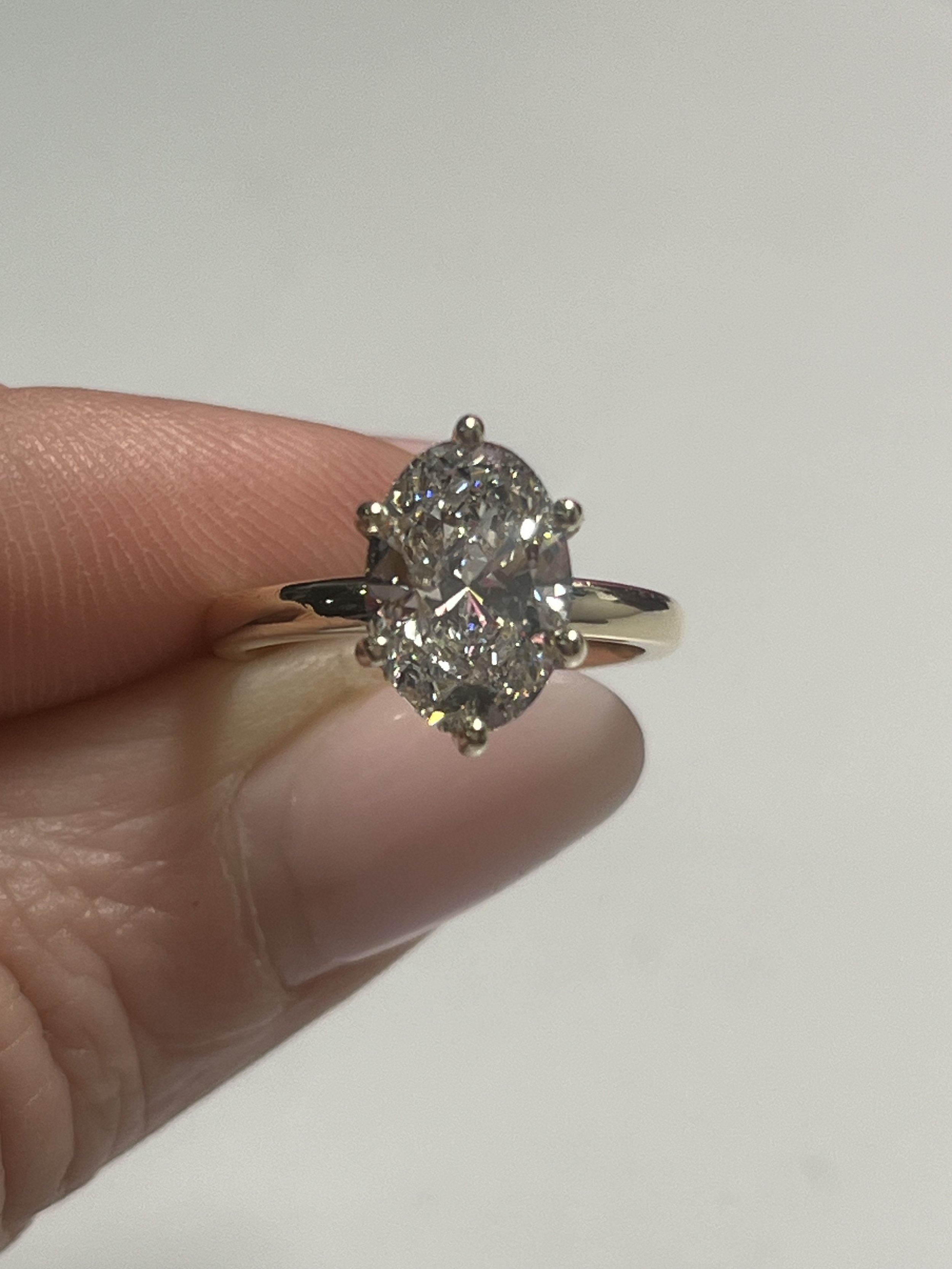 a gorgeous 2 carat diamond yellow gold engagement ring by TSC Jewelry