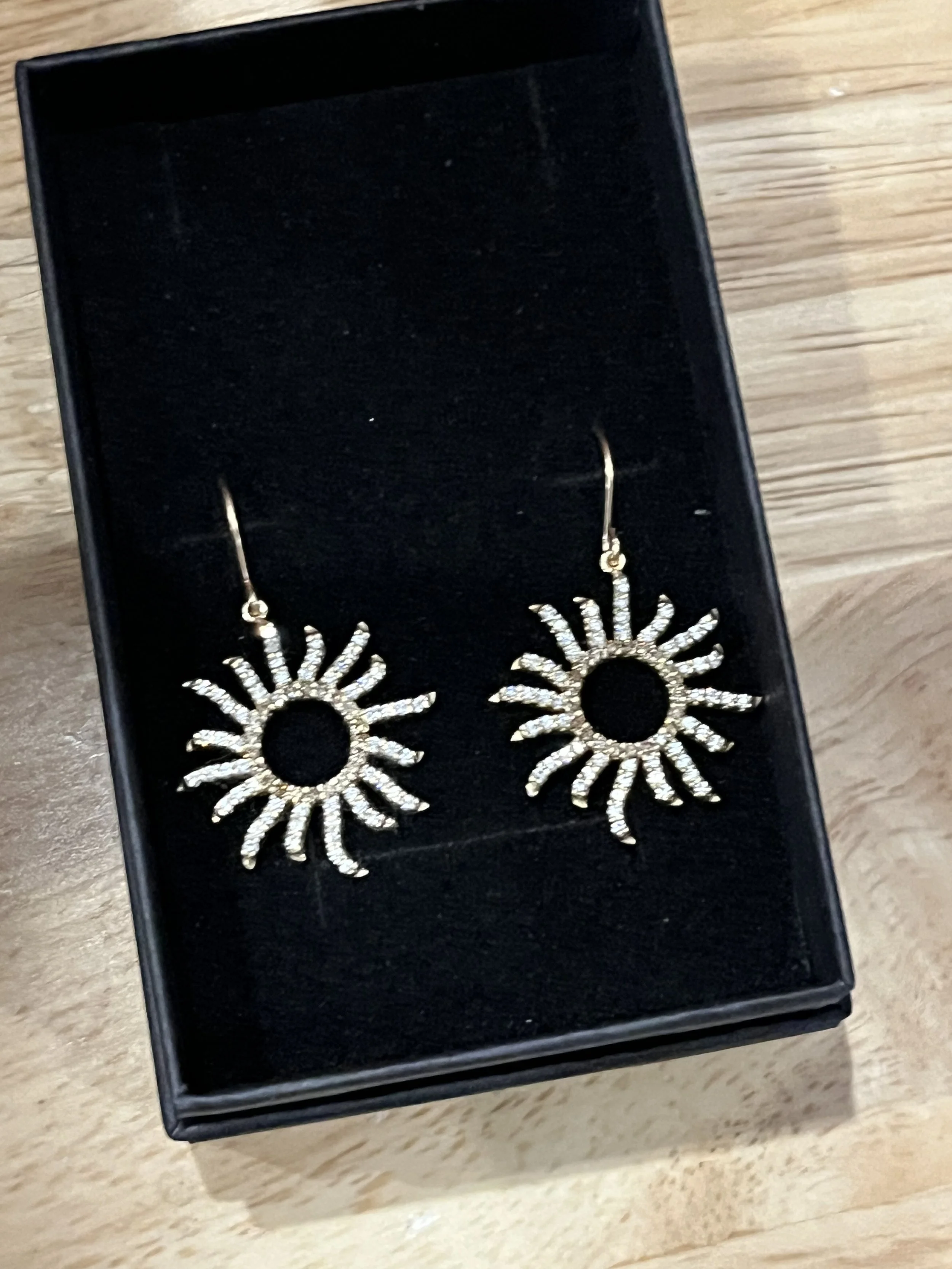 Chocolate and white diamond sunshine earrings by TSC Jewelry