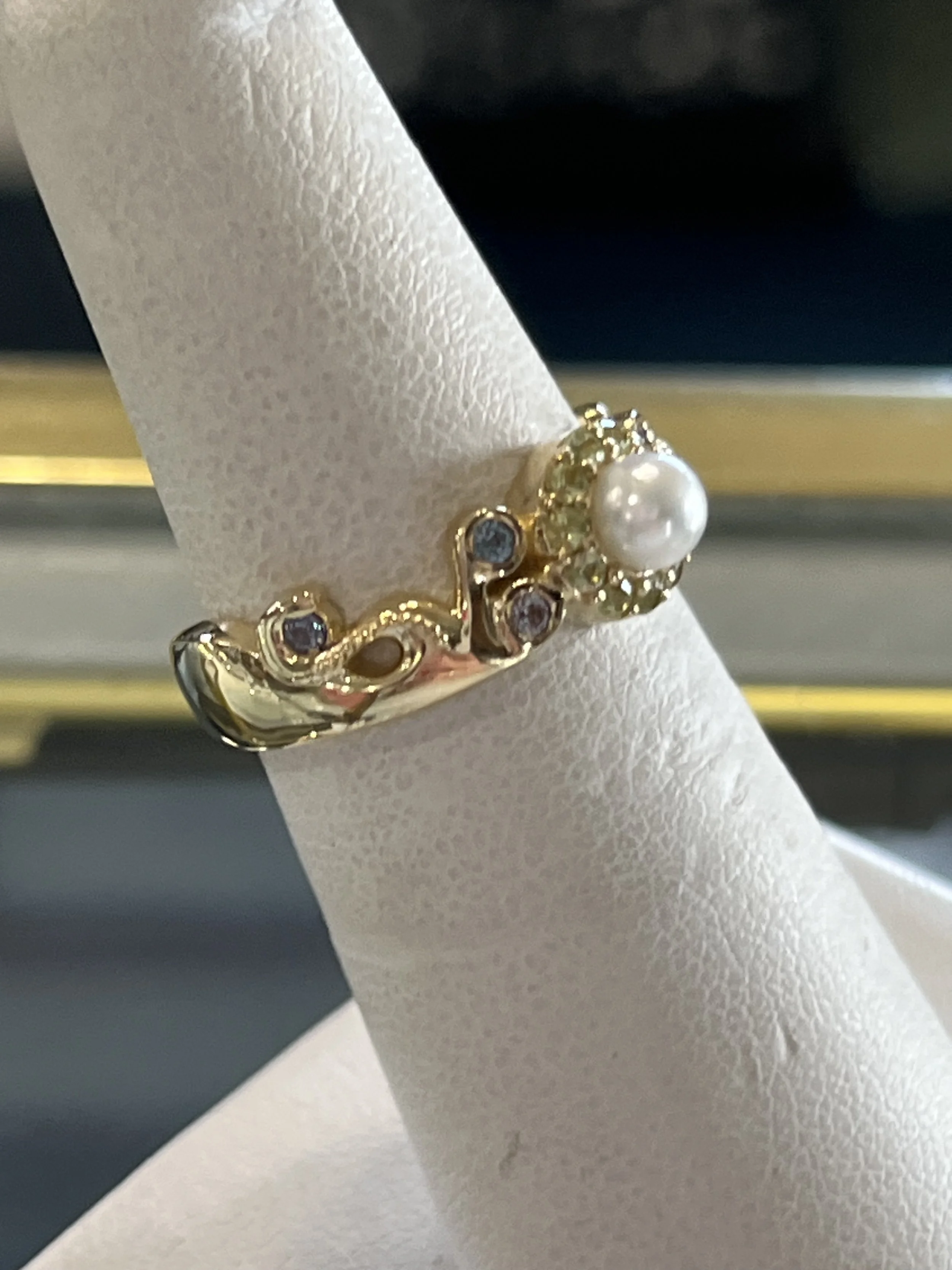 A custom pearl ring by TSC Jewelry