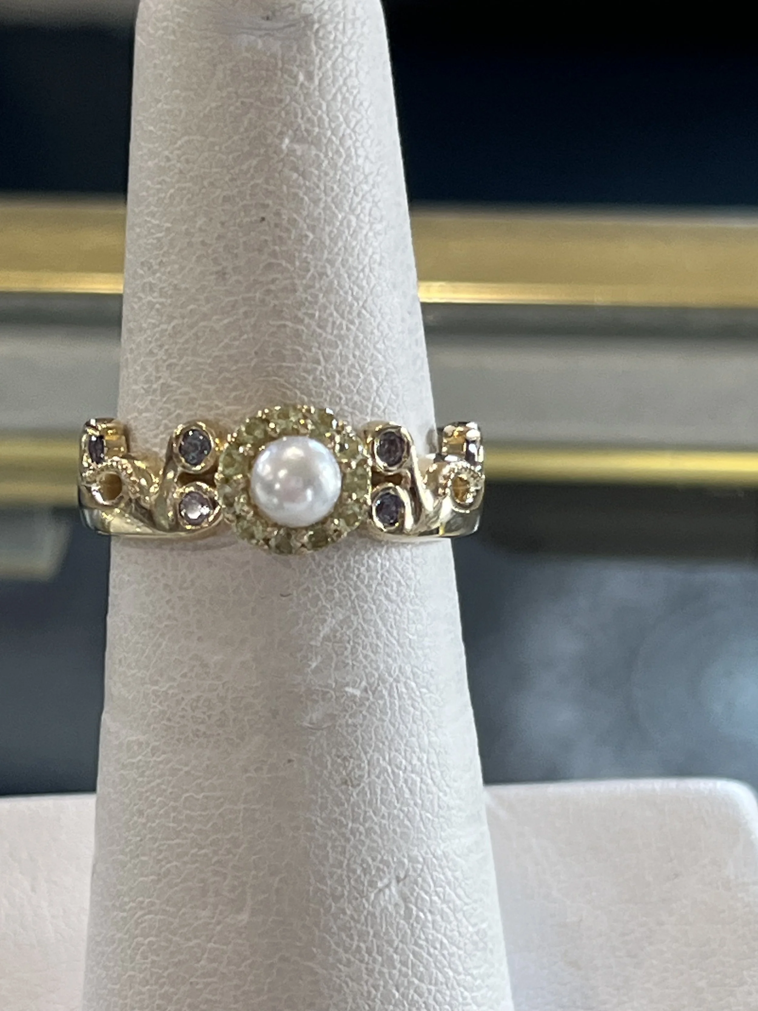 A custom pearl ring by TSC Jewelry in Hartville Ohio
