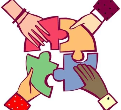 Geometric drawing of an outline square with sections divided by vertical, horizontal, and circle lines.