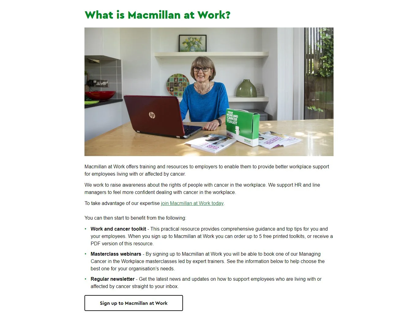An image showing a web page with text and an image