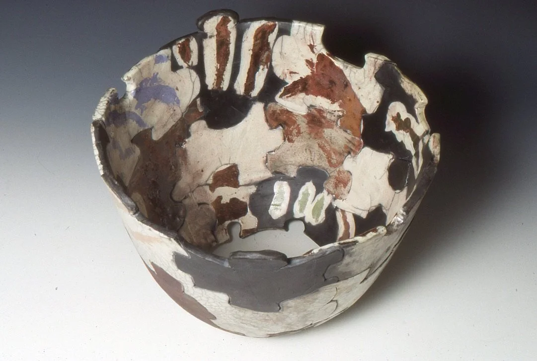 Bottomless bowl, Raku, 16 x11"