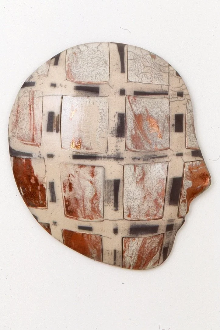 Rational, Inlayed color clay, Raku, 14x16x3"