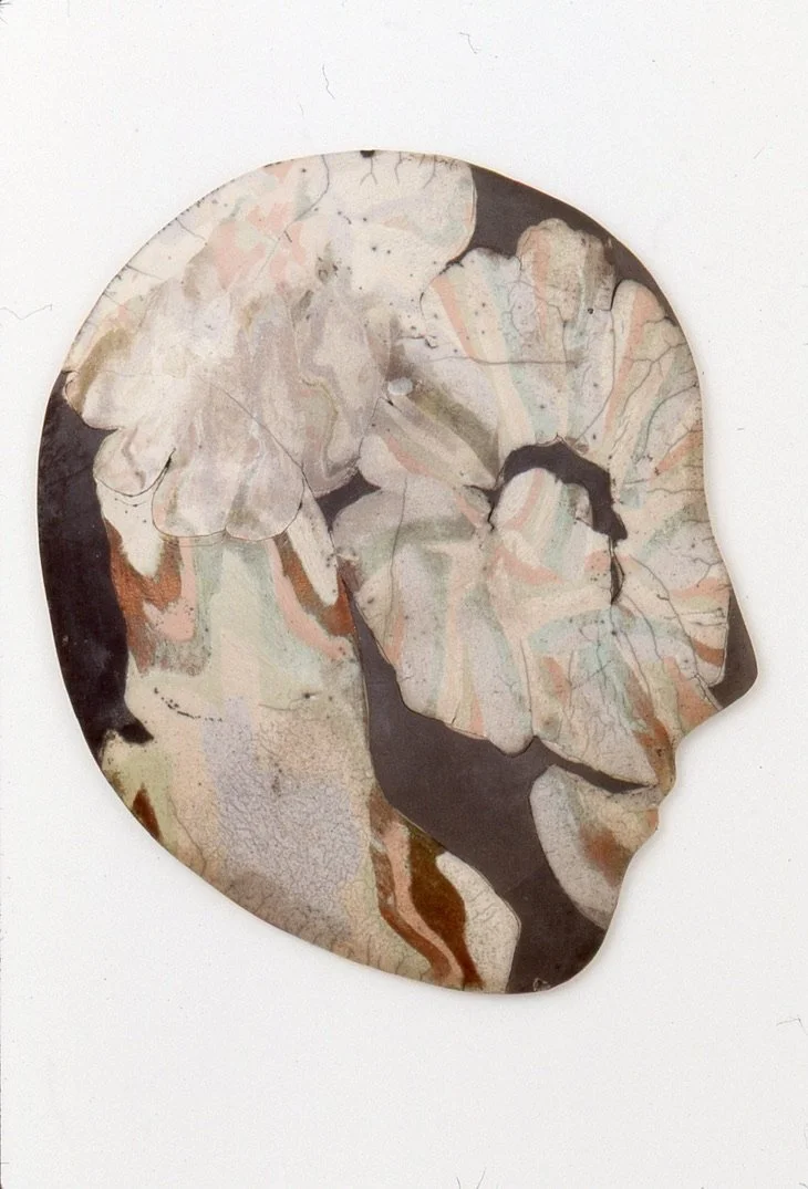 Creative, Inlayed color clay, Raku, 14x16x3"