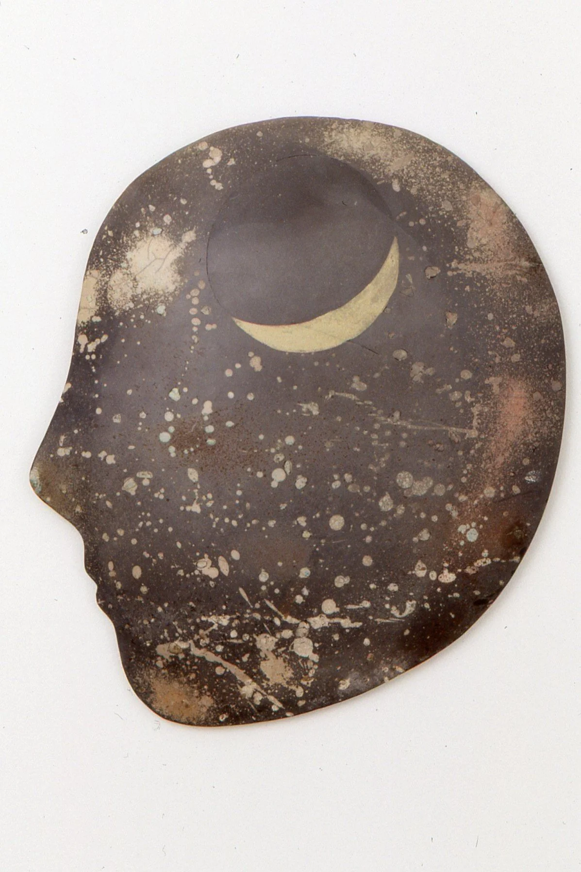 Daydreamer, Inlayed color clay, Raku, 14x16x3"