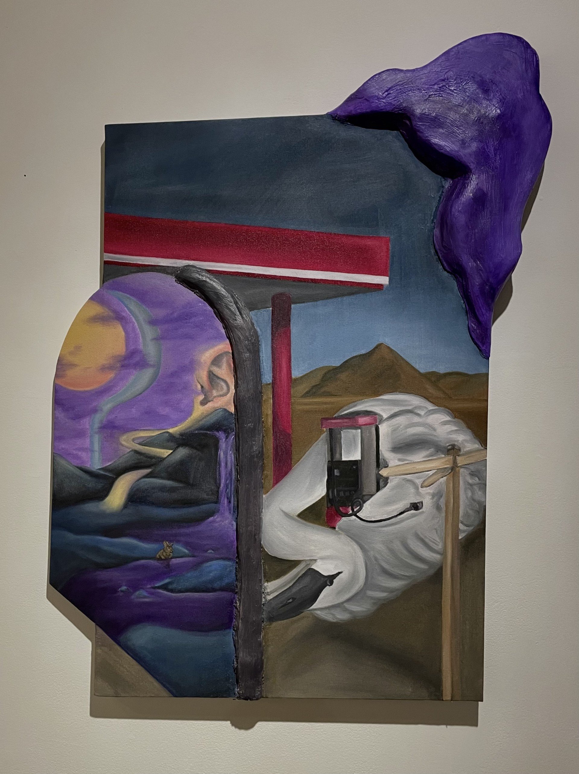 Untitled, 2024, Oil, Plaster, on Wood and Canvas