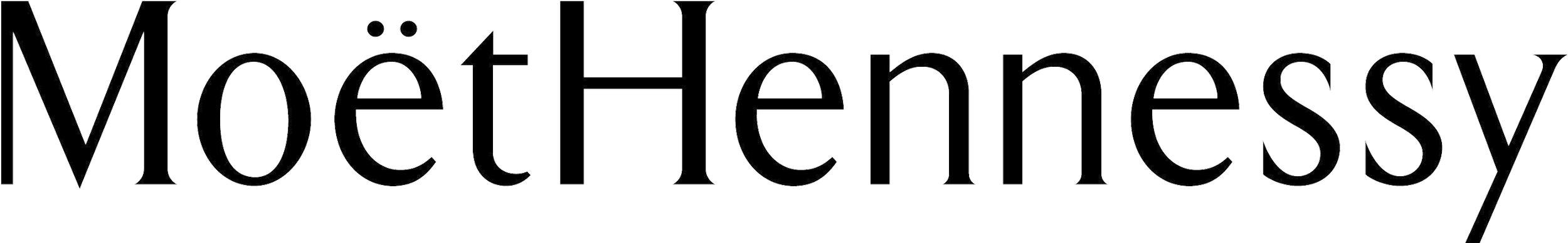 Animated text logo of Moe, Hennessy with a simple black background.