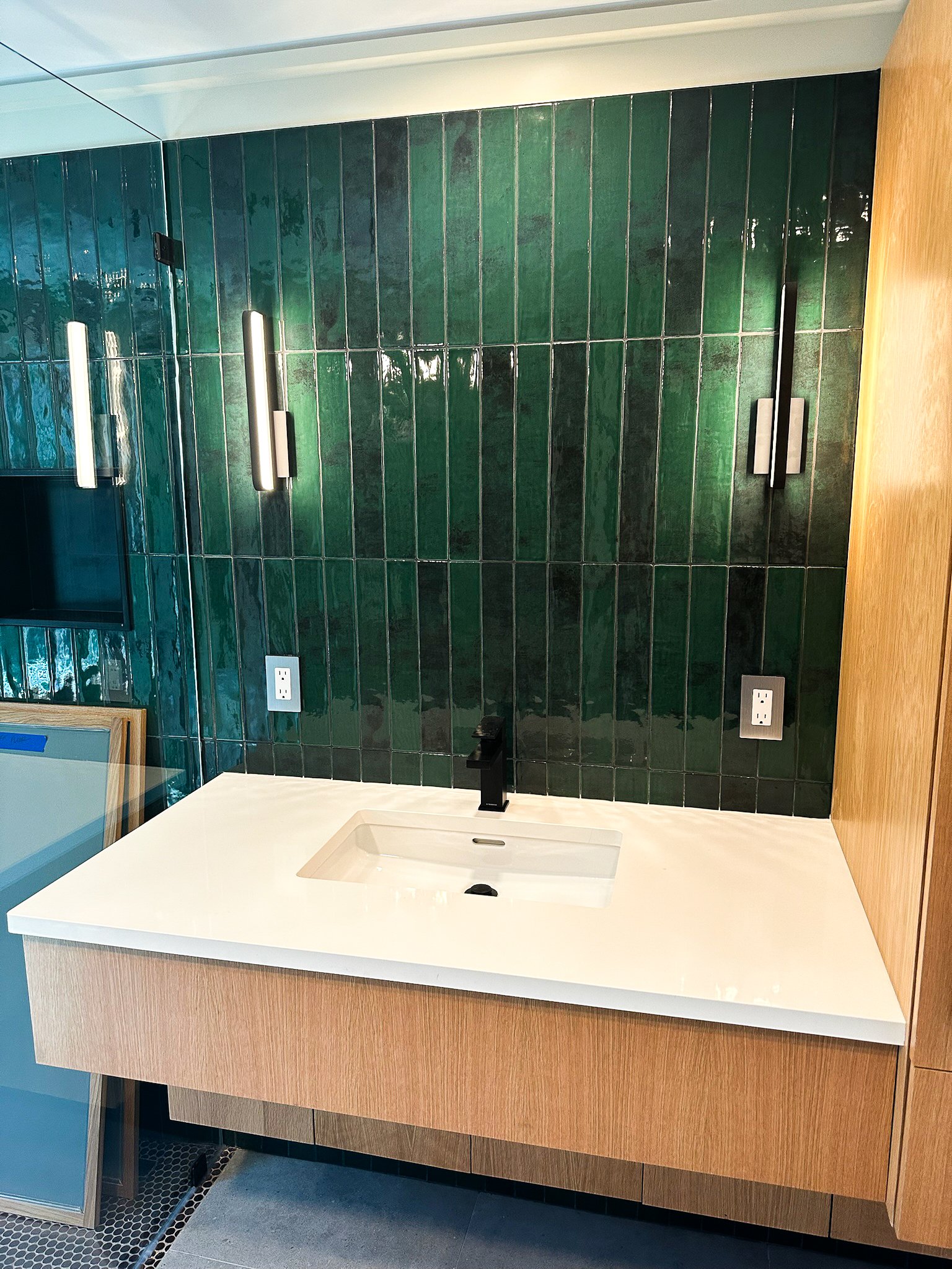 Bathroom sconce installation in Duxbury, MA