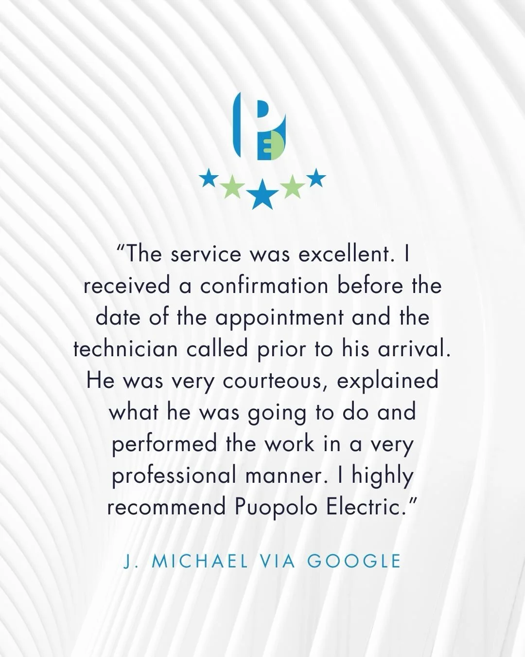 Nothing makes us happier than reading your reviews.

#ElectricianWork #SouthShoreMA #PositiveReview