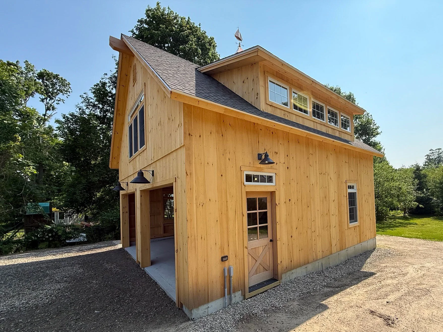 Post and beam barn wiring services by Puopolo Electric in South Shore of MA