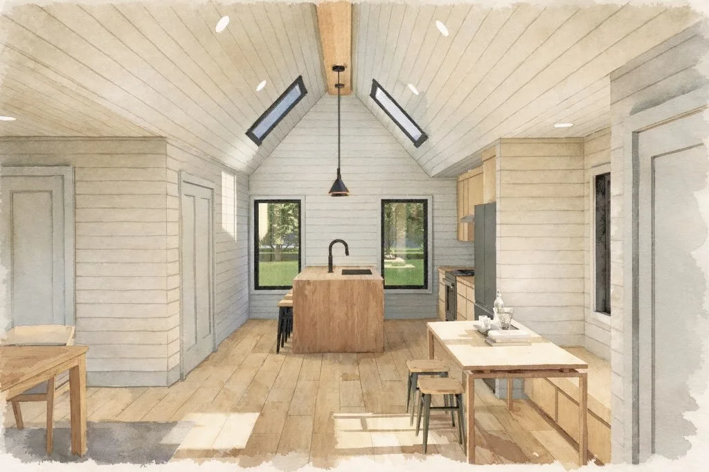 ADUs are officially having a moment&mdash;and for good reason. We designed a high-performance ADU for the state&rsquo;s ADU Design Challenge with a simple goal:
make it real, and make it buildable!

The Contemporary Cottage is an 812 SF, 1-bed + flex
