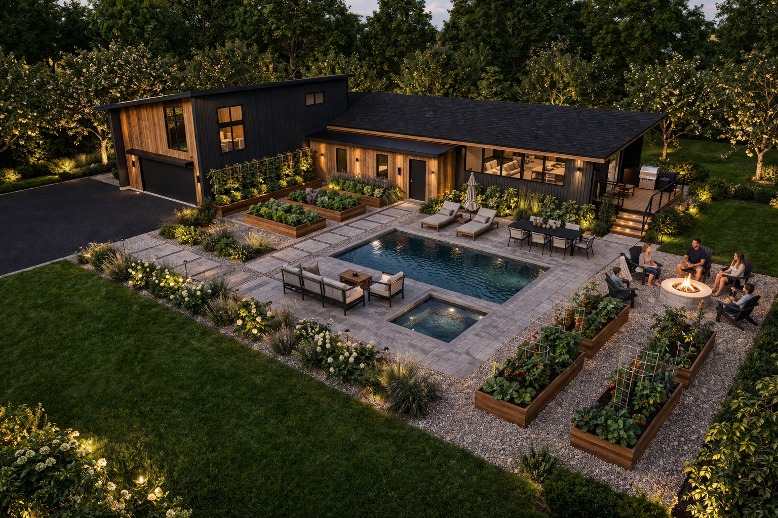 HARVARD ADDITION + RENOVATION | A thoughtful expansion and transformation of an existing residence. The project introduces a new garage and primary suite addition while reimagining the home’s exterior, improving its connection to the surrounding land