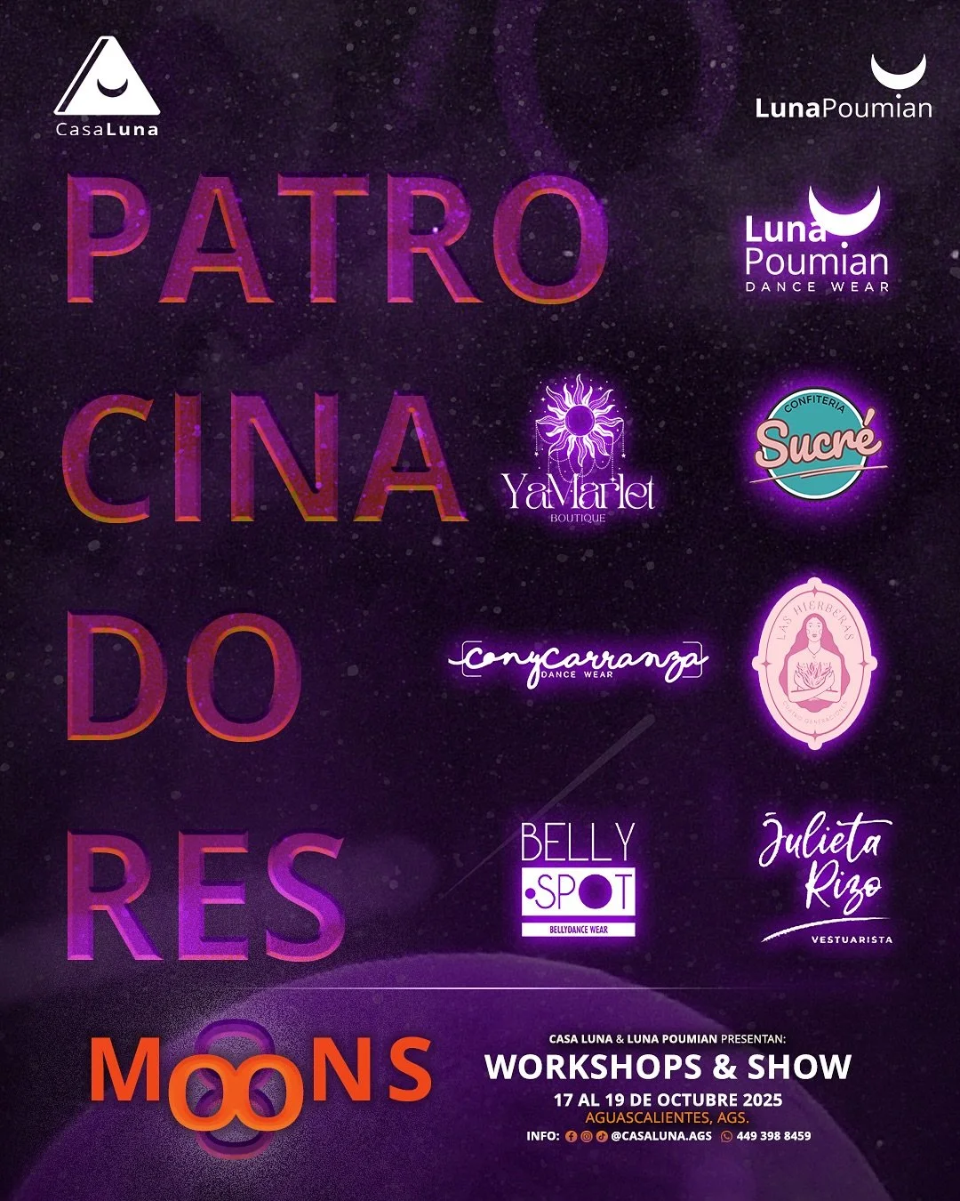 🌙 Gracias a nuestros patrocinadores, el sue&ntilde;o se hace escena.
Este s&aacute;bado 19 de octubre, 7 pm, Caja Negra &ndash; Universidad de las Artes.
8 Moons te espera con danza, m&uacute;sica y alma.
🎟️ &Uacute;ltimos boletos disponibles:
2x $