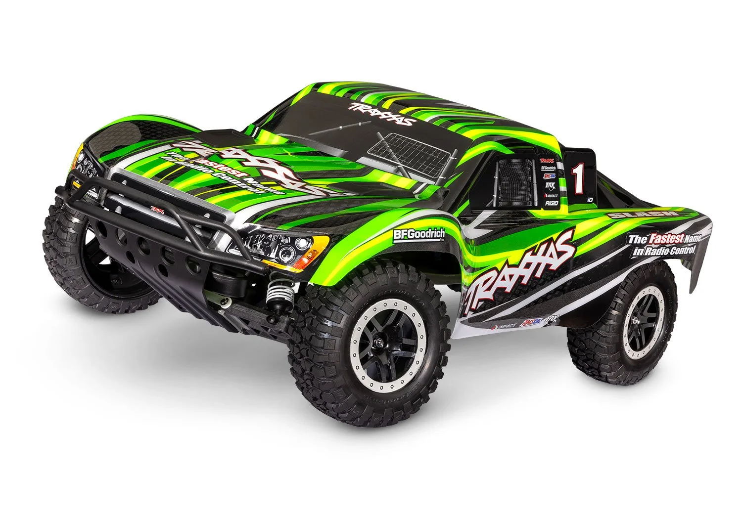 Traxxas Slash® set the standard for durability, performance, and fun by which all other short course trucks are measured. Now Slash 4X4 comes outfitted with the BL-2s™ brushless power system for even more high-flying, fender-banging, action. The effi