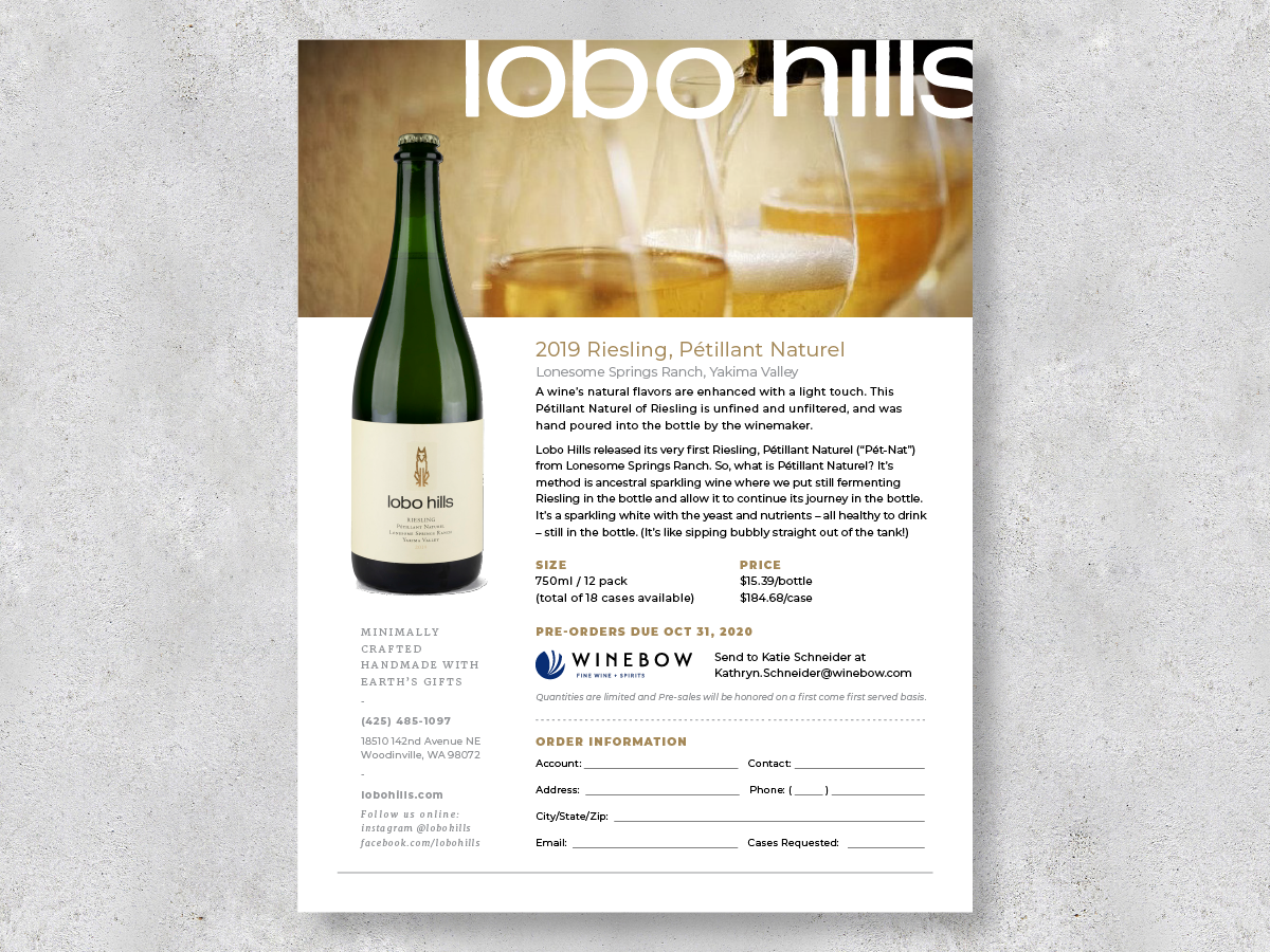 Lobo Hills Order sheet