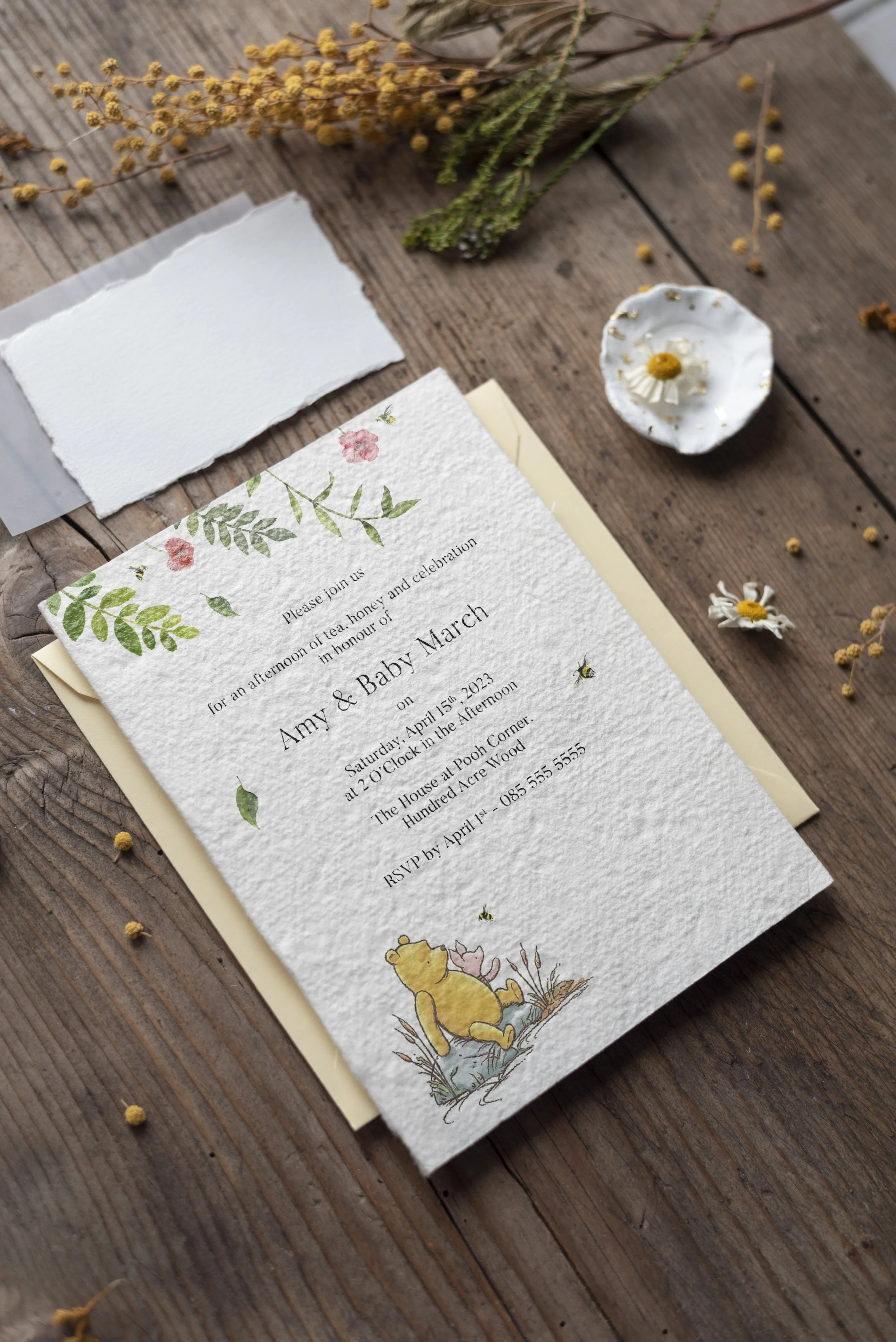 Winnie the Pooh Themed Baby Shower Invitation