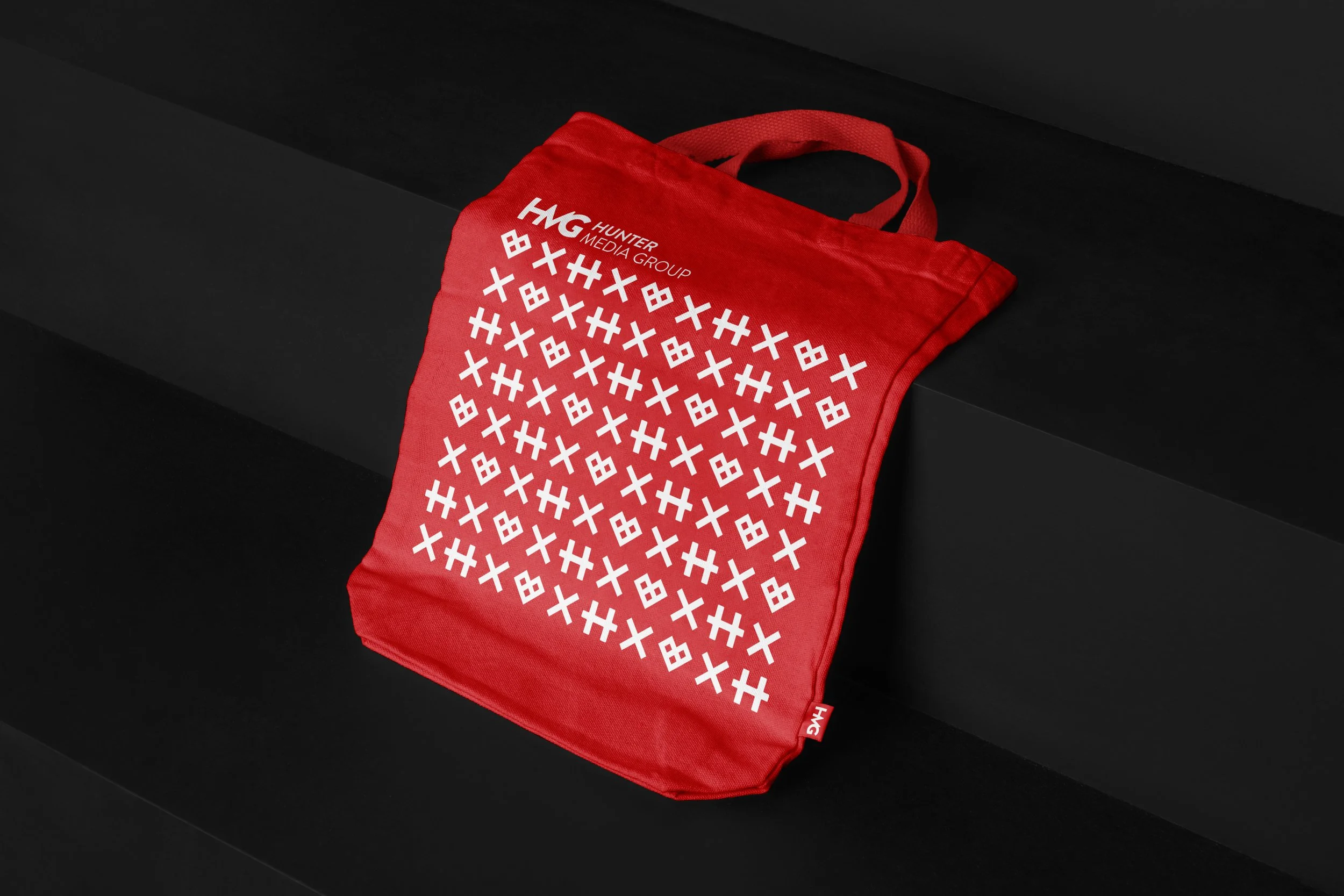 Hunter Media Group Logomark Suite Repeat Pattern Tote Bag