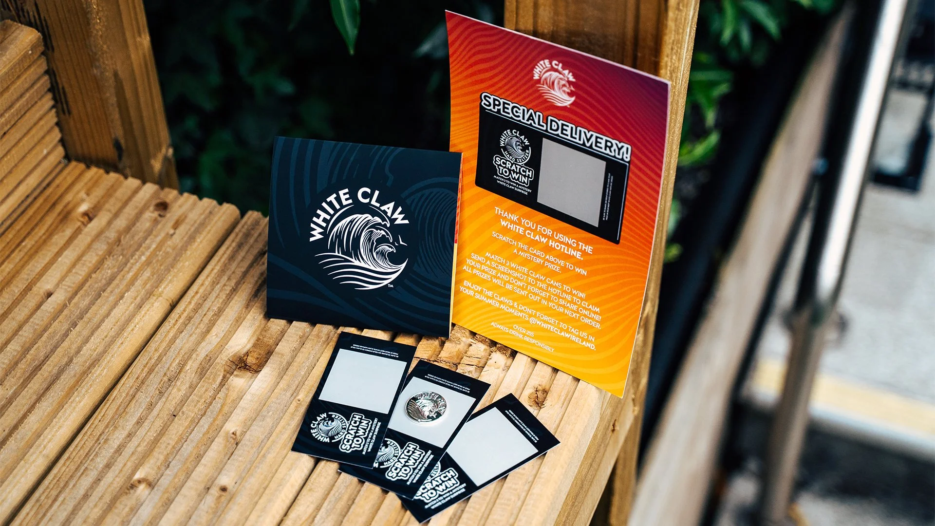 White Claw Wavemaker Hotline Scratch Cards, Housing and Information Cards