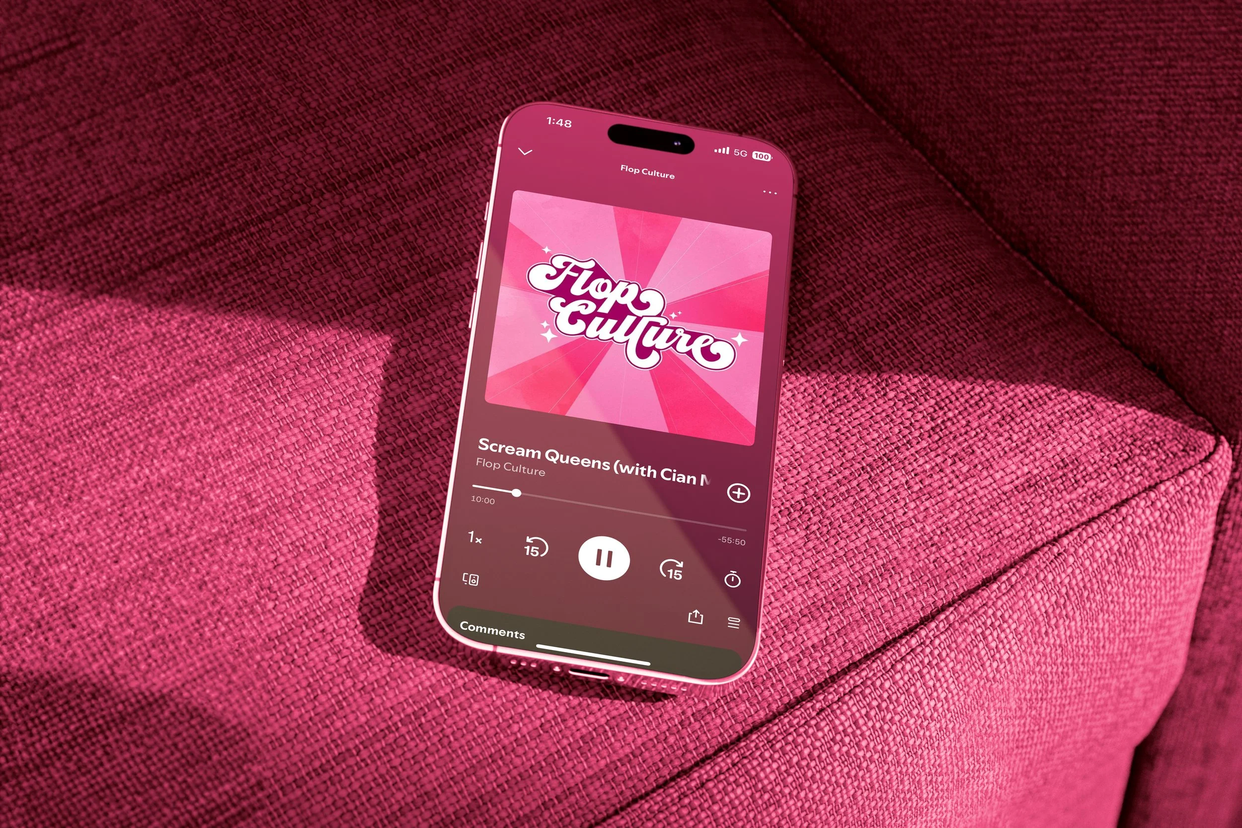 Flop Culture Podcast Screen on iPhone