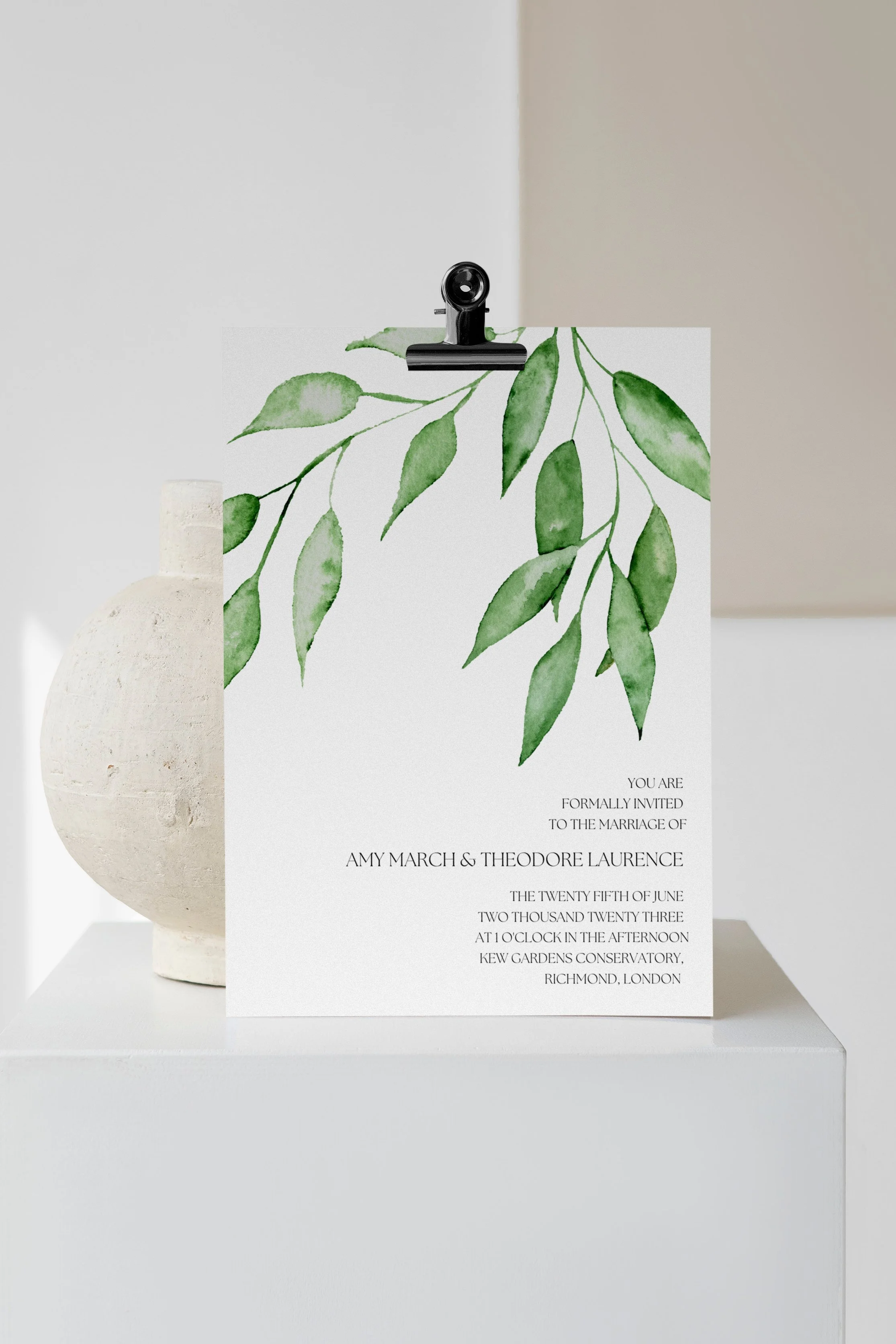 Botanical Themed Wedding Invitation