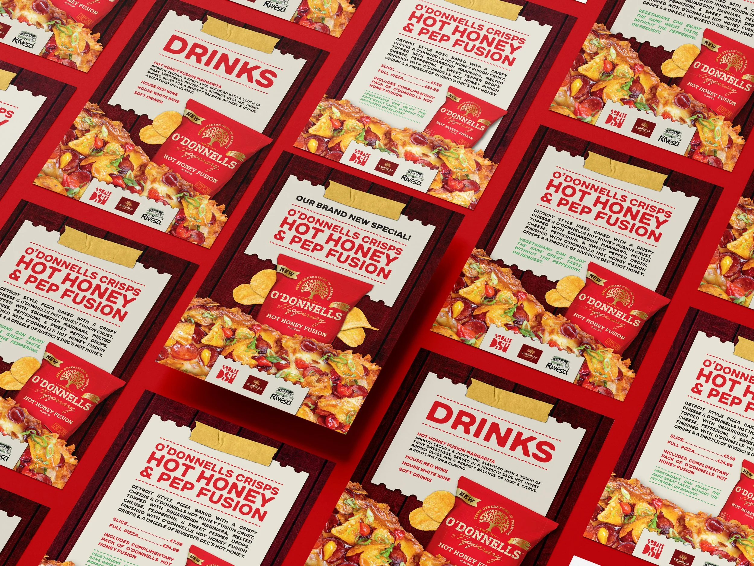 O'Donnells Hot Honey Fusion X Squareedish Launch Event Print Collateral