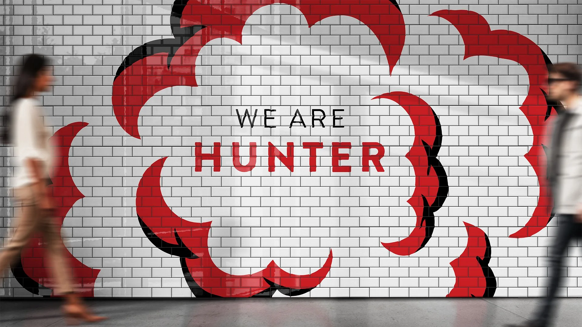 Hunter Communications "We Are Hunter" Mural on Tiled Wall