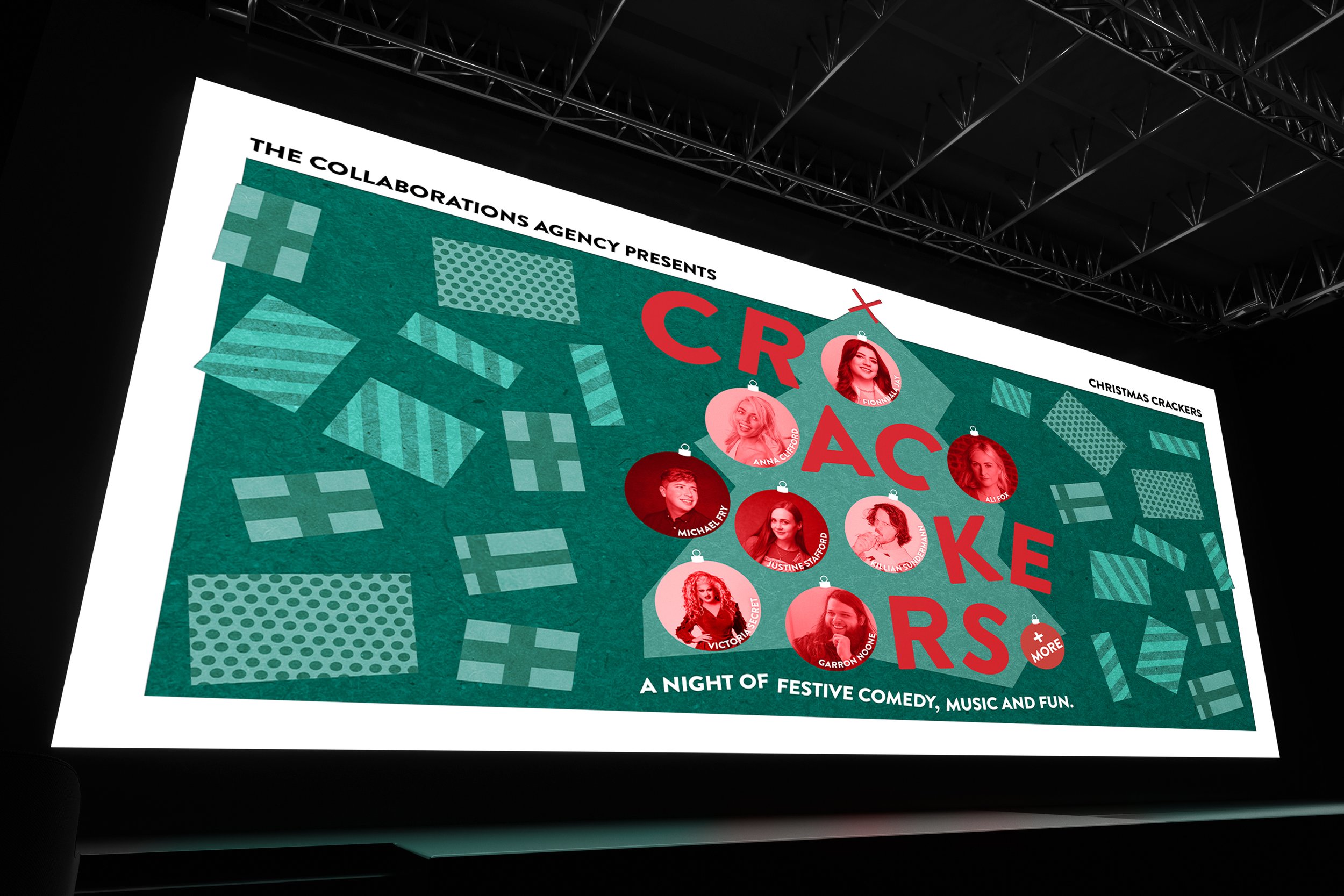 The Collaborations Agency "Christmas Crackers" Live Event Stage Screen