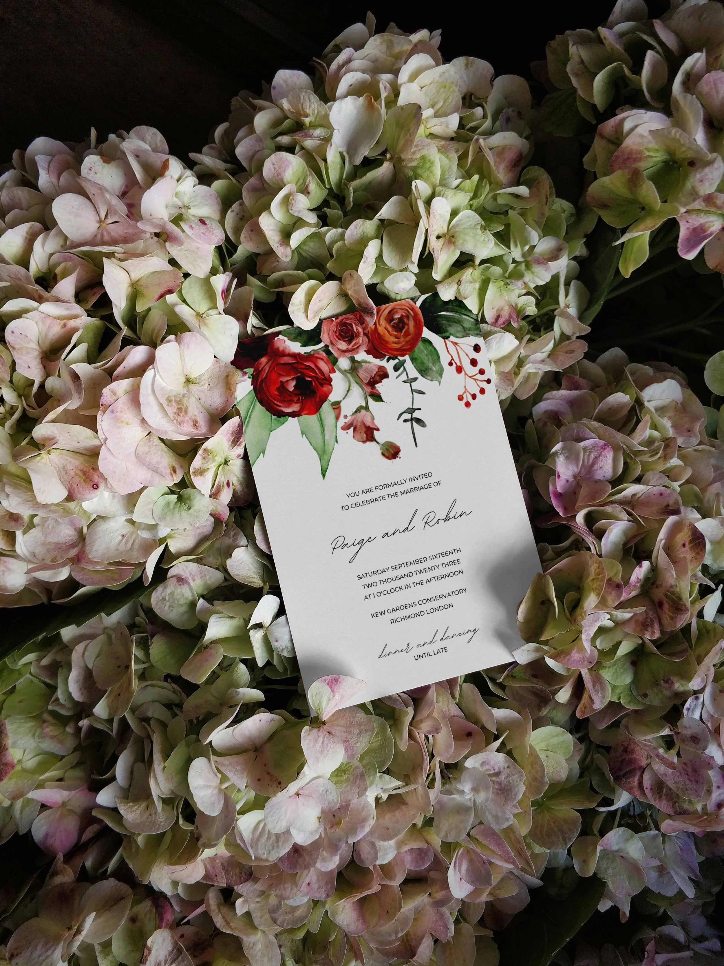 Rose Themed Wedding Invitation