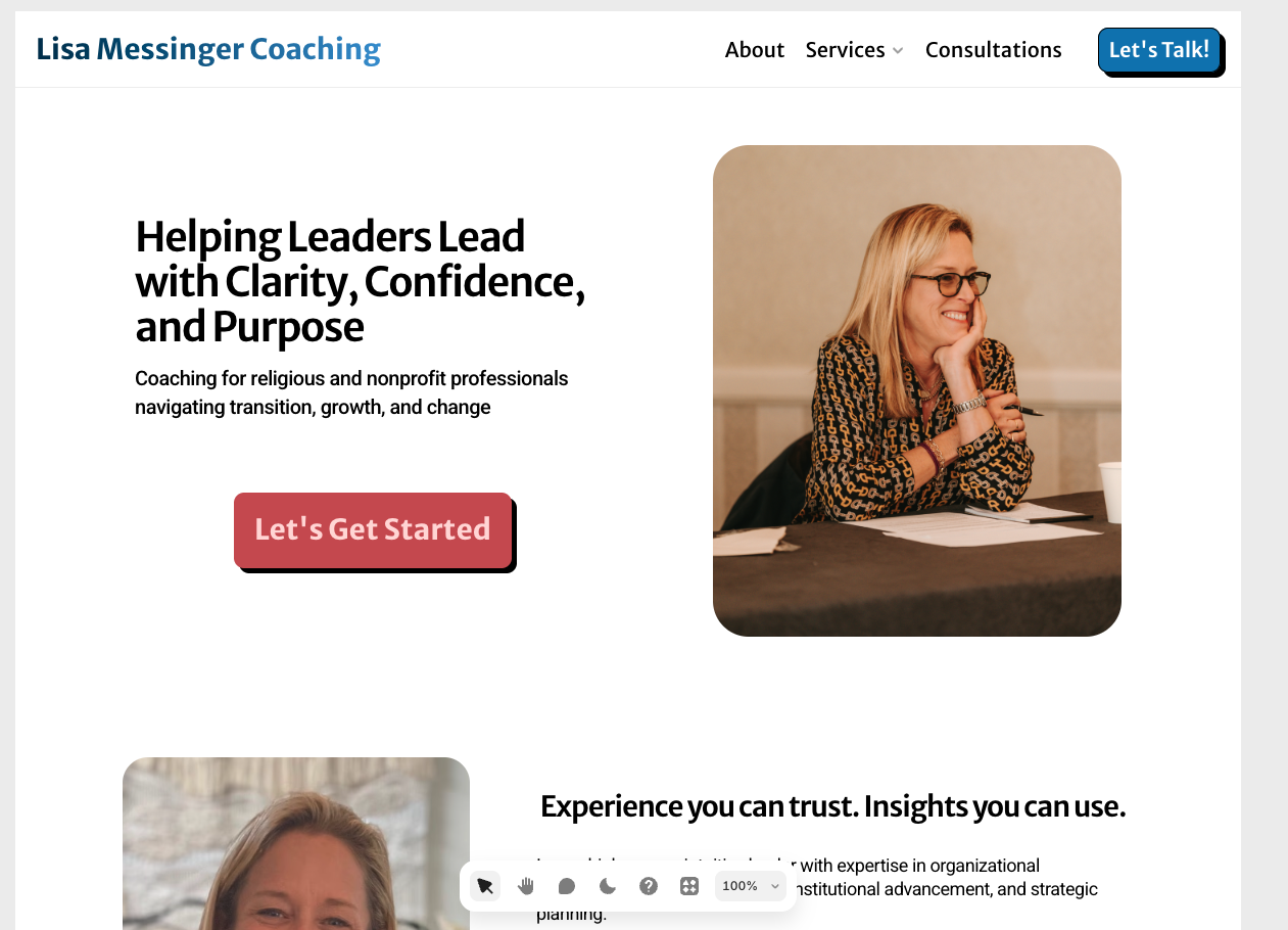 Lisa Messinger Coaching - Full Website