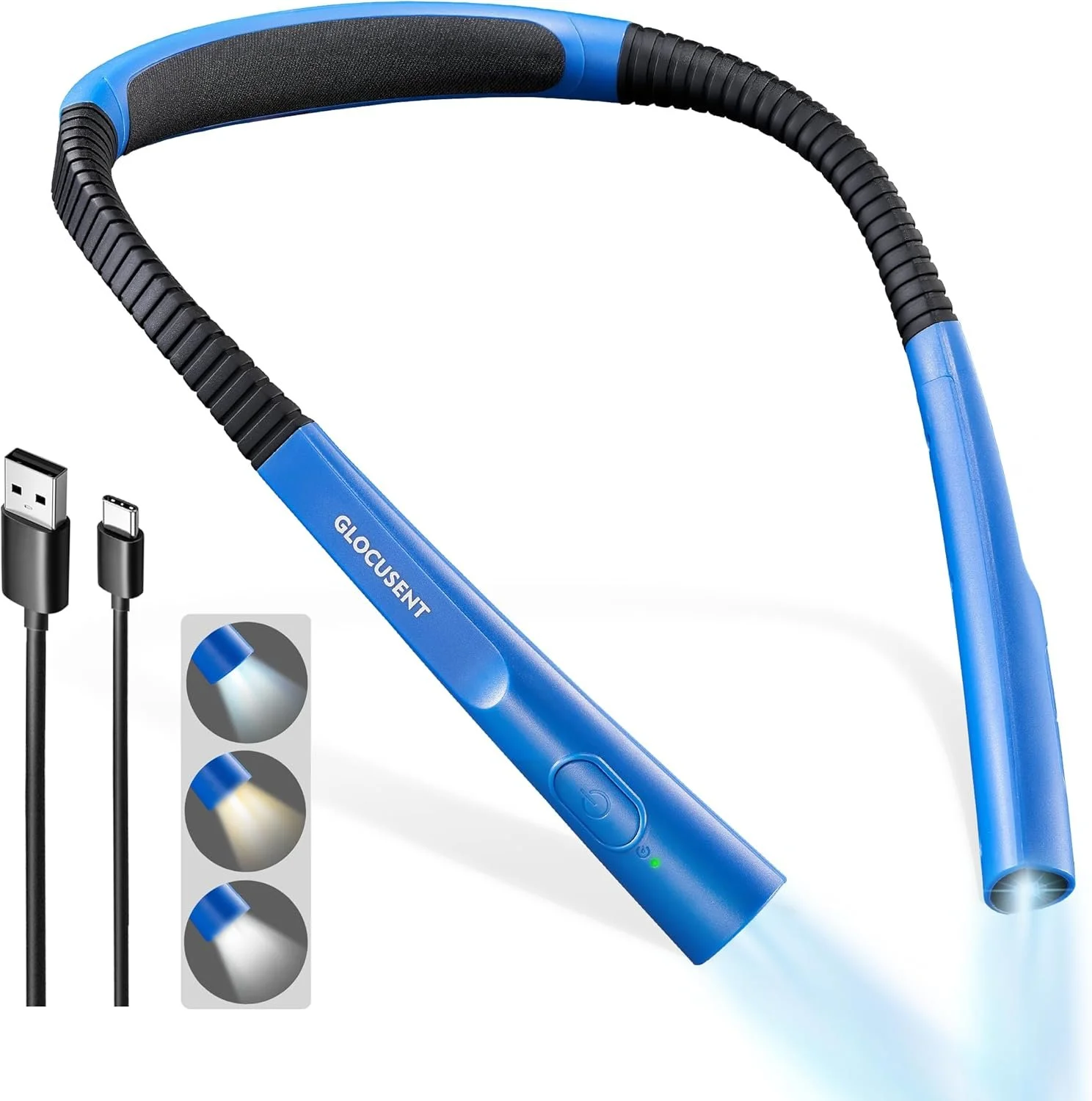 Glocusent upgraded neck reading light with 30-minute timer and slim design for comfortable bedtime reading