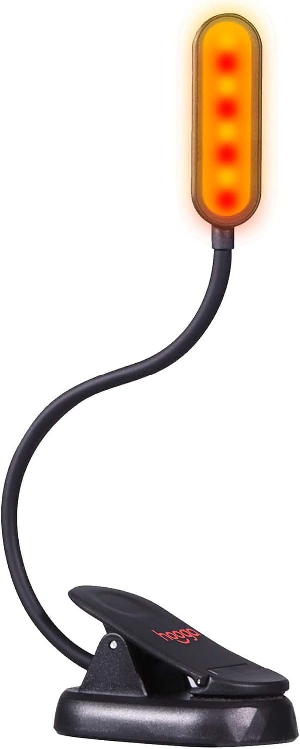 Hooga amber book light with 1600K warm light blocking 99% blue light for bedtime reading