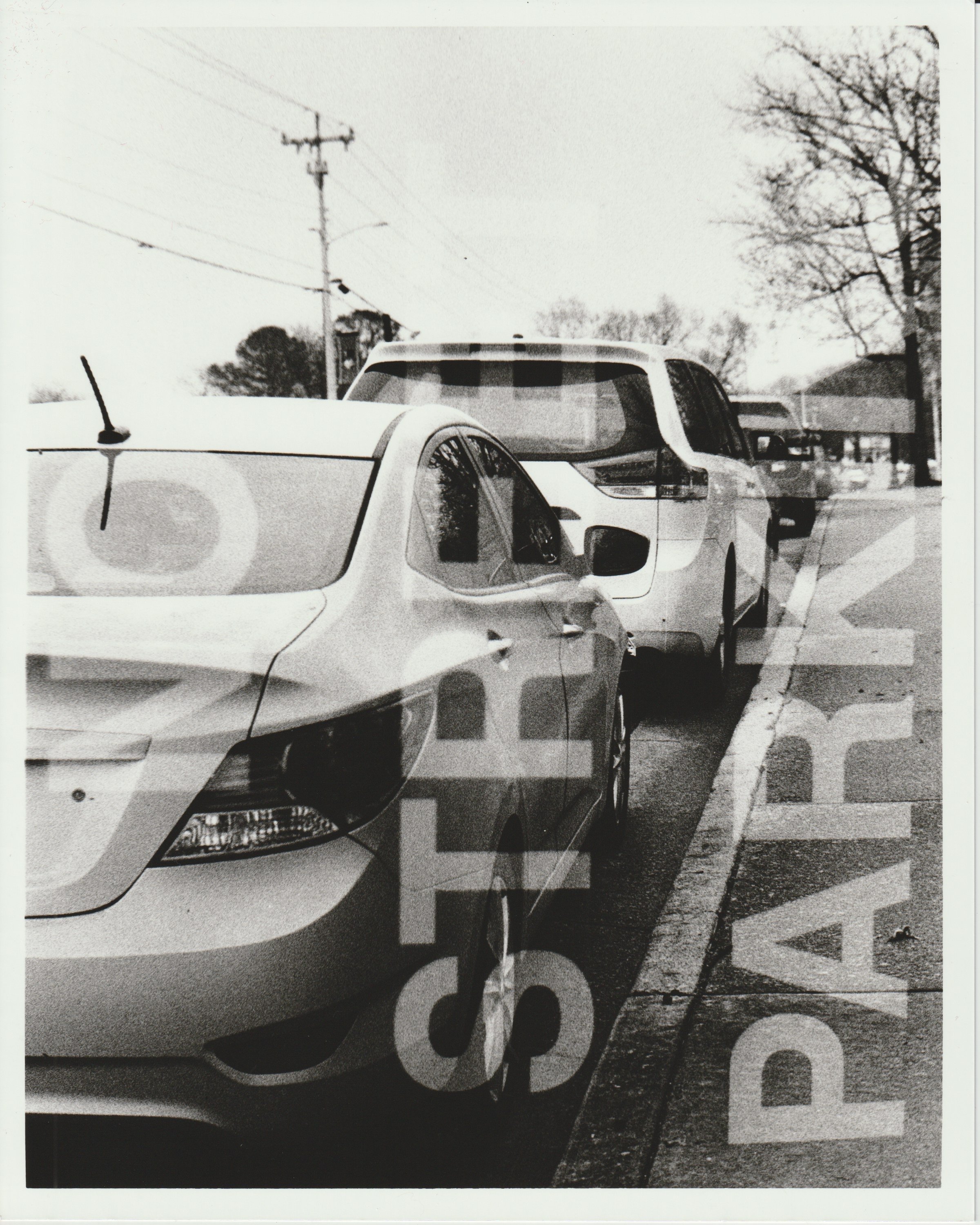 No Street Parking, 2025, Contact Print, Double Exposure