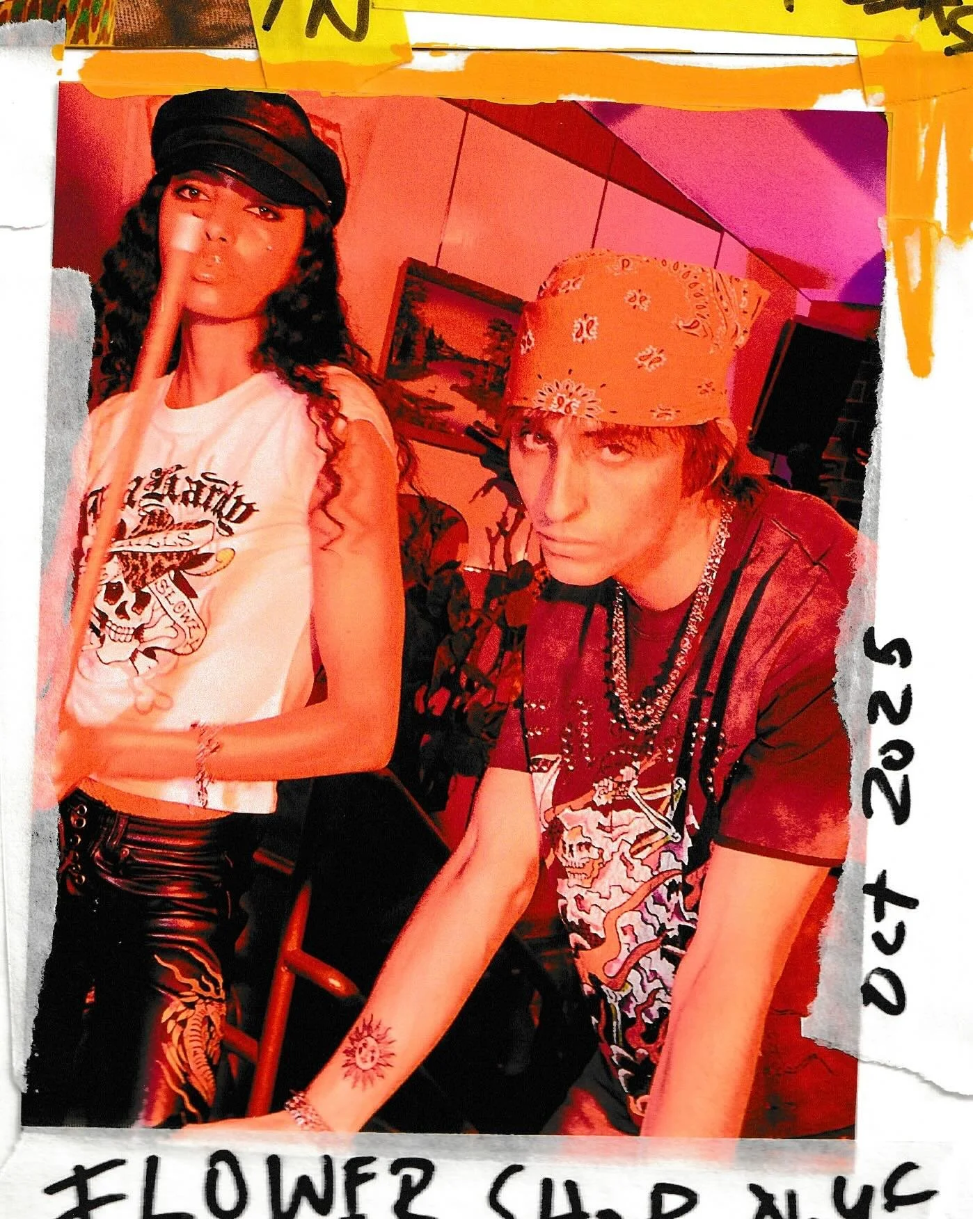 New work wiv @edhardy crew @thomastapy @emilymendes big up the team @andielipton1 @kevinchristiana @xgabriela @aplusproductions @colleenmakeup special thanks to @theflowershopnyc for the location #benwatts #scrapbooking #nyc #edhardy