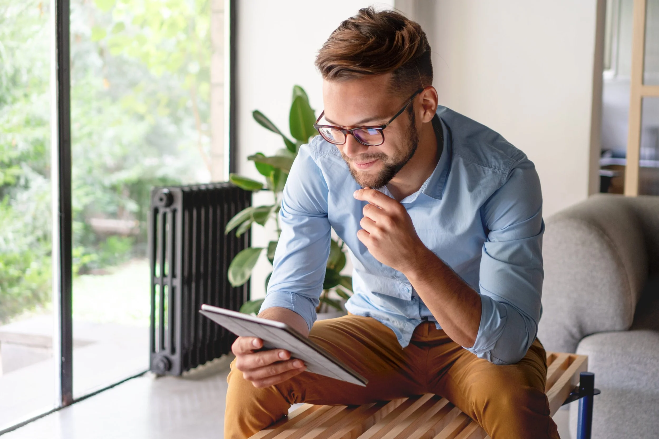 Adult male engaging in a 90-minute virtual individual psychotherapy session for trauma and PTSD treatment in North Carolina