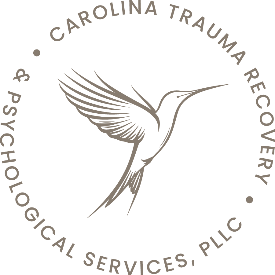 Carolina Trauma Recovery and Psychological Services logo featuring a hummingbird, virtual trauma and PTSD therapy practice in North Carolina