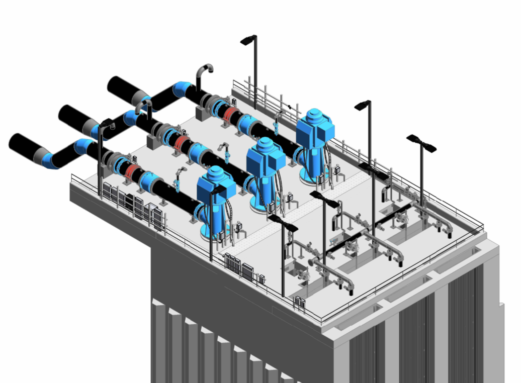 3D model of raw water pump station in Central Texas / Austin, TX