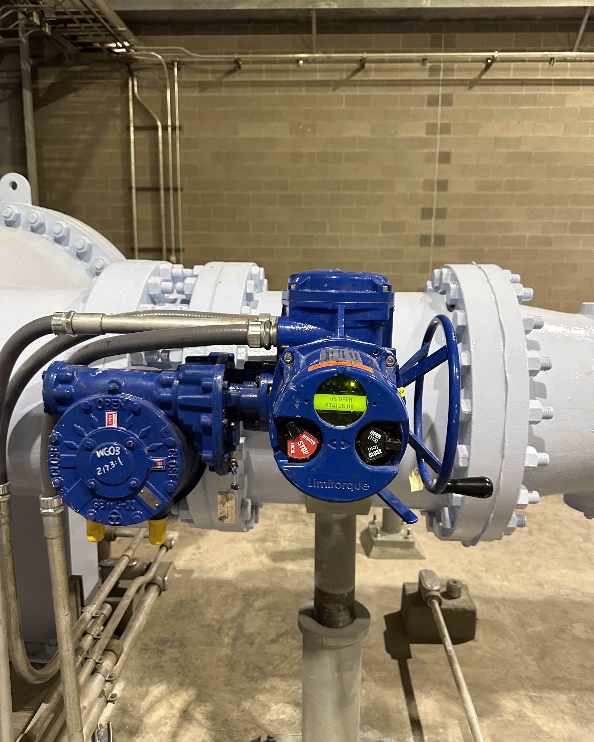 Motor operated pump control valve at pump station in Central Texas / Austin, TX