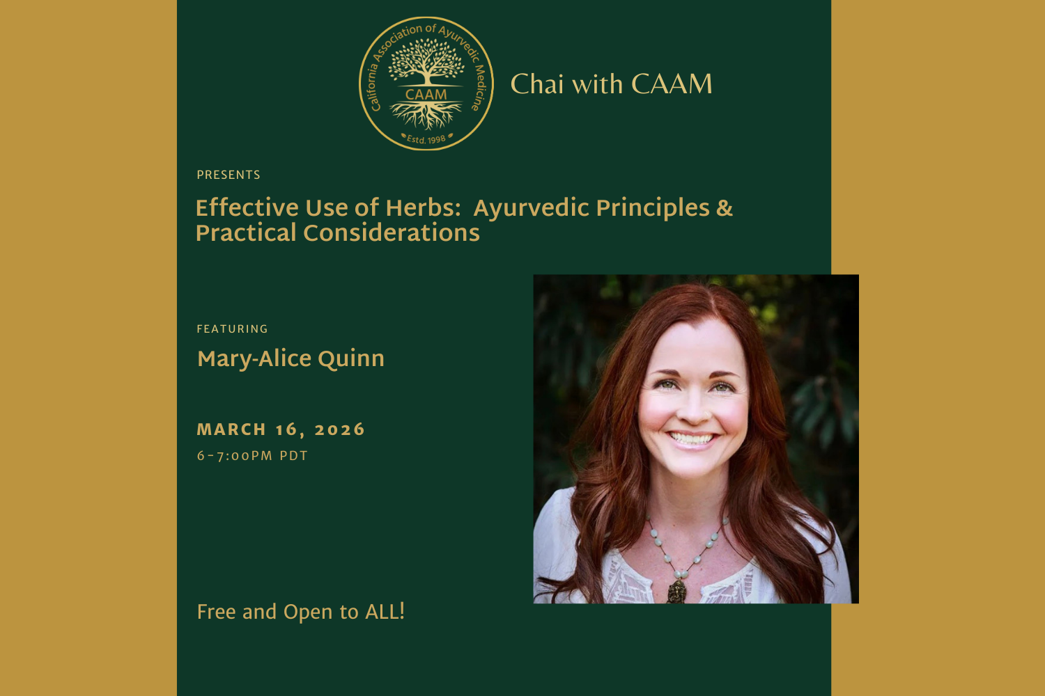 Chai with CAAM with Mary-Alice Quinn