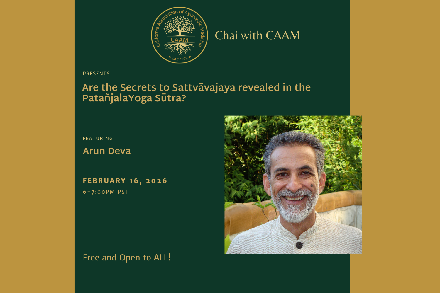 Chai with CAAM with Arun Deva