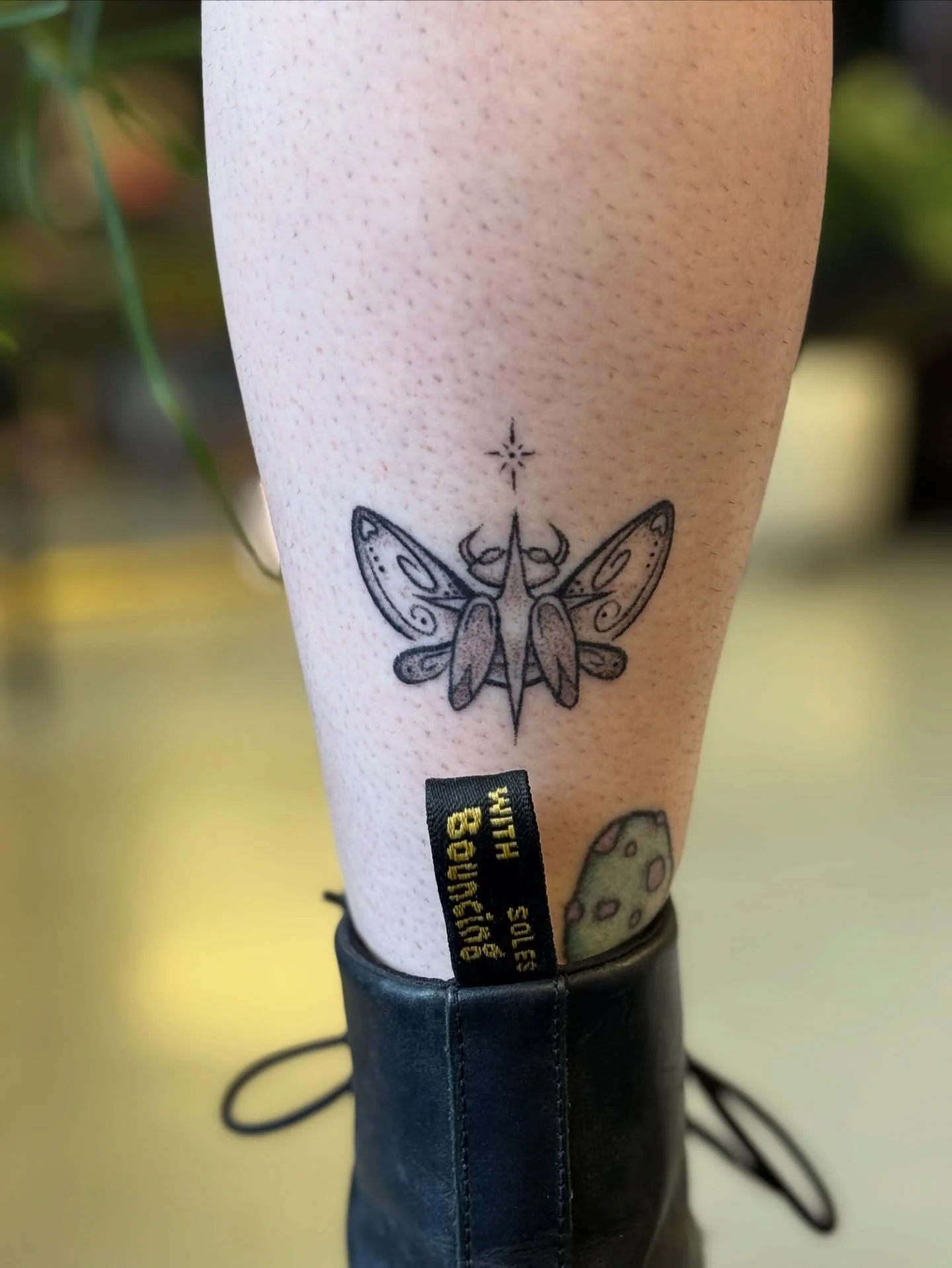 An ornamental beetle designed and tattooed by Caleigh for Katie.

Our apprentice, Caleigh, is creating some truly amazing art right now. Give her a follow at @_.ratatattoos._  and check out her available designs if you&rsquo;d like to pick up a fun n